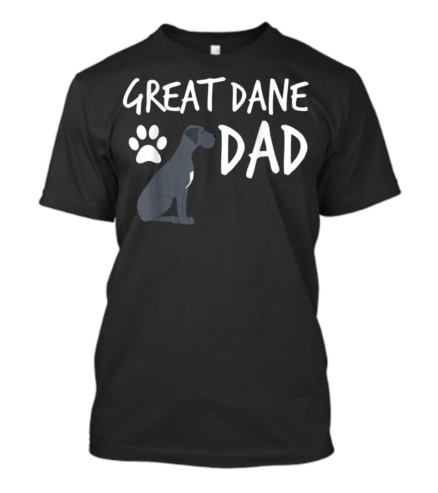 Great Dane Dad Dog Paw Print Puppy Lover T-Shirt