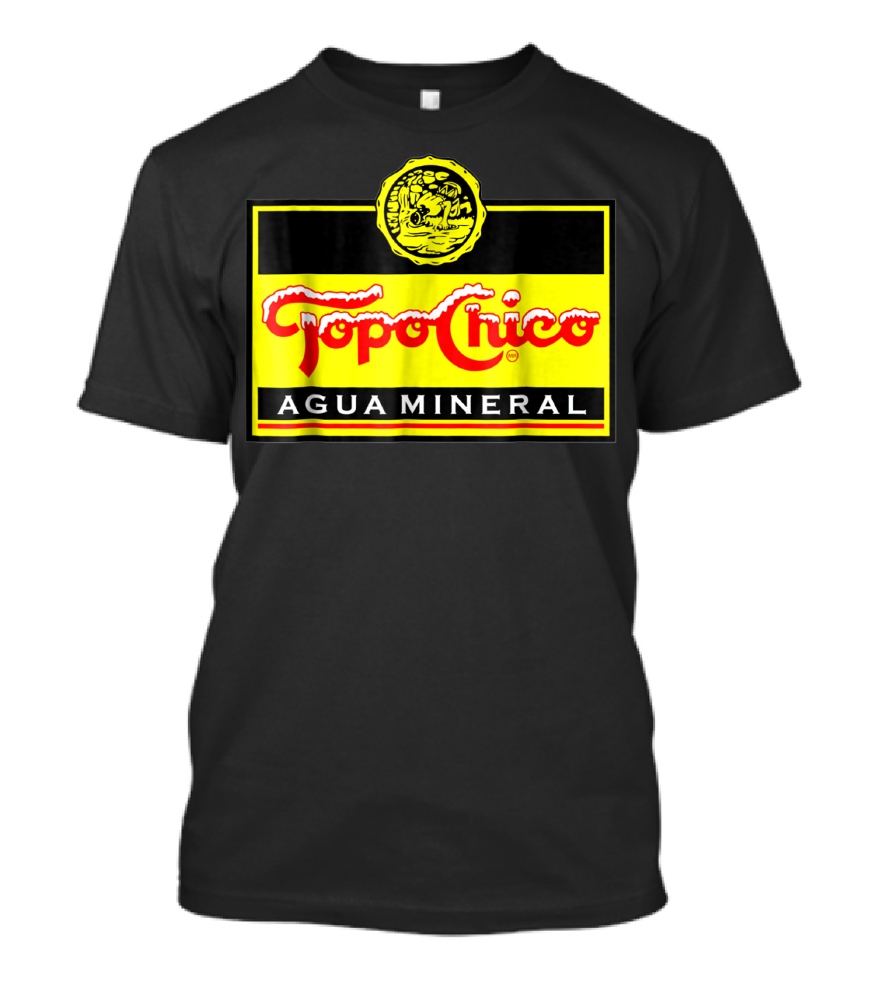 Topo Chico Agua Mineral Logo With Yellow T-Shirt