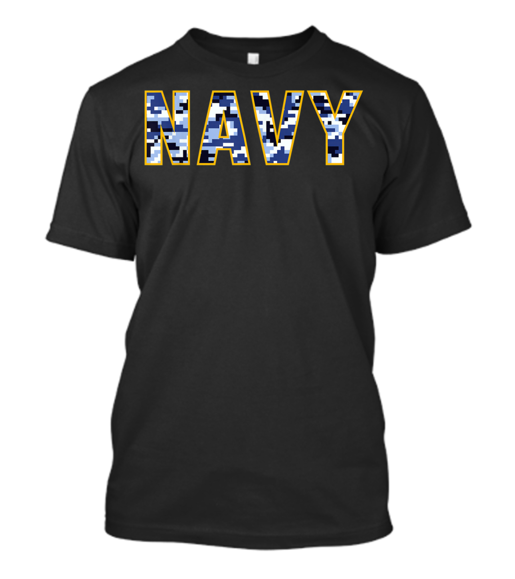 NAVY Blue Camo Digital Camouflage T-Shirt