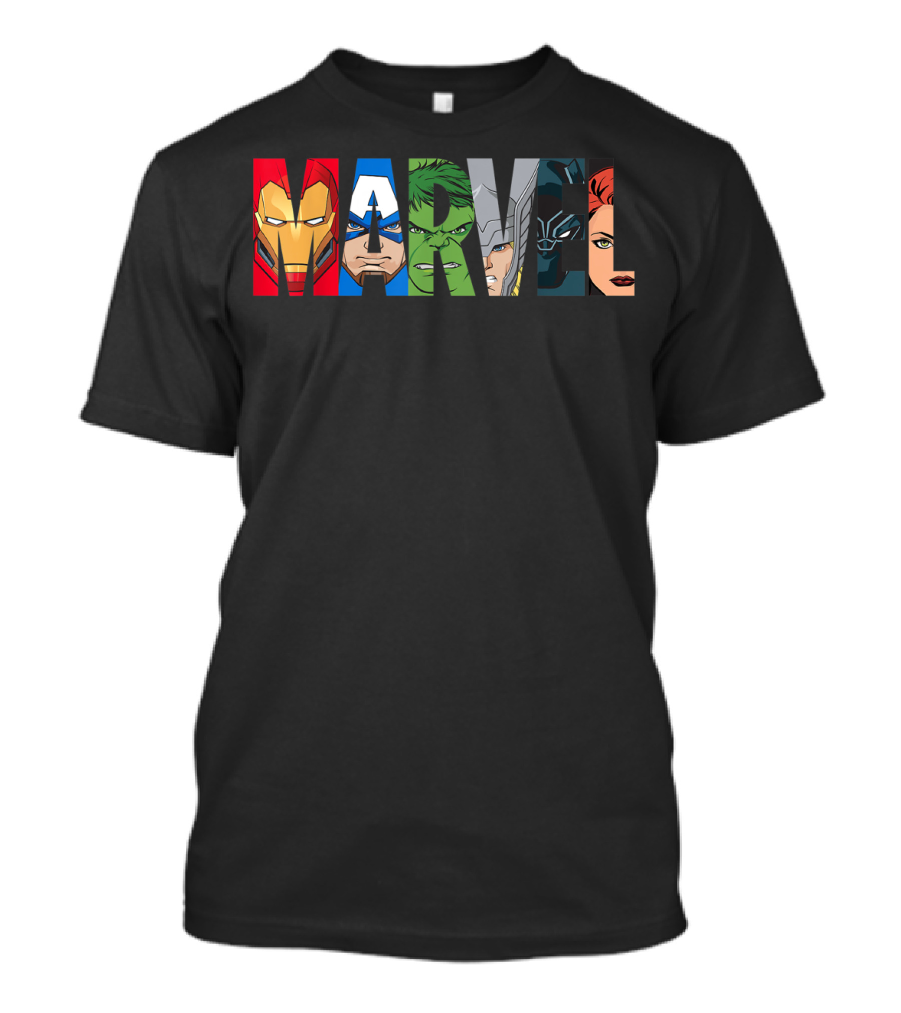 Marvel Avengers Iron Man Captain America Hulk Thor Black Widow Panther T-Shirt