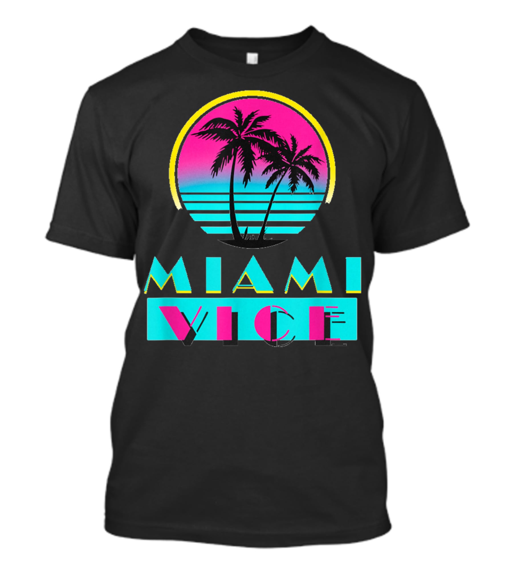 Miami Vice Vintage Florida Cityscape Retro Palm Sunset T-Shirt