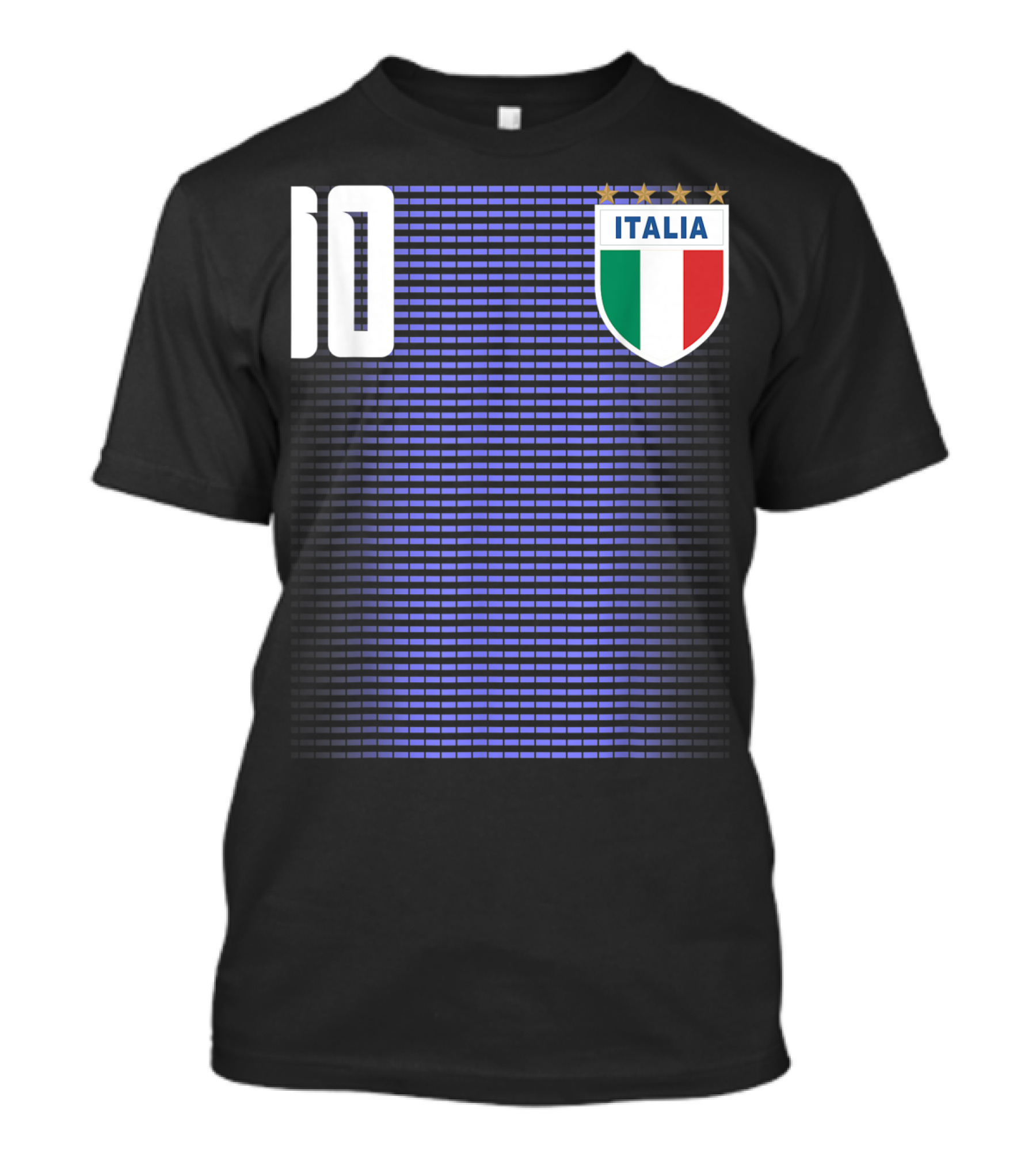Italia Italian Italiano Italy Calcio Soccer Jersey Number 10 Crest With Stars T-Shirt
