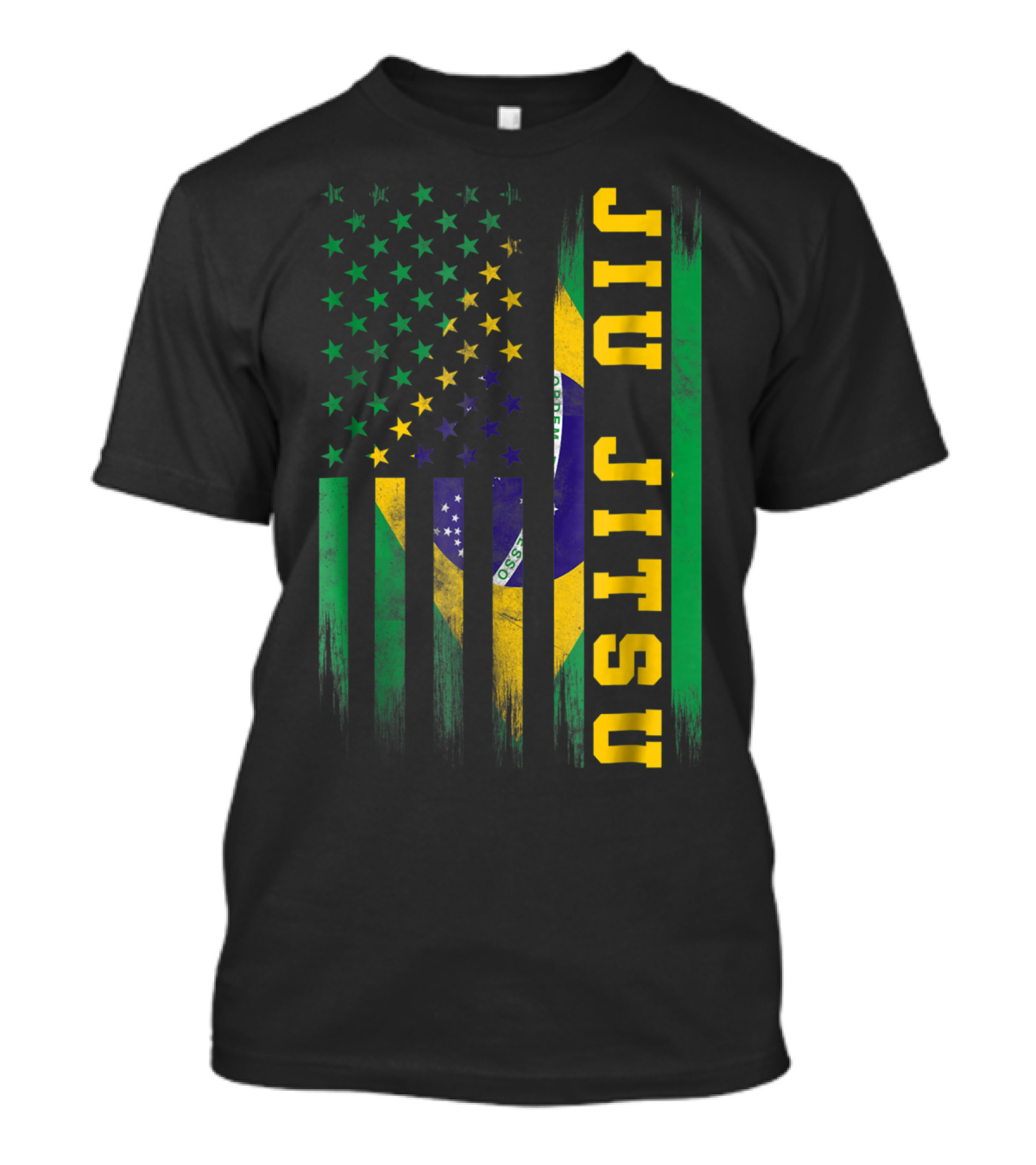 Jiu Jitsu Brazilian BJJ Brazil United States Flag T-Shirt