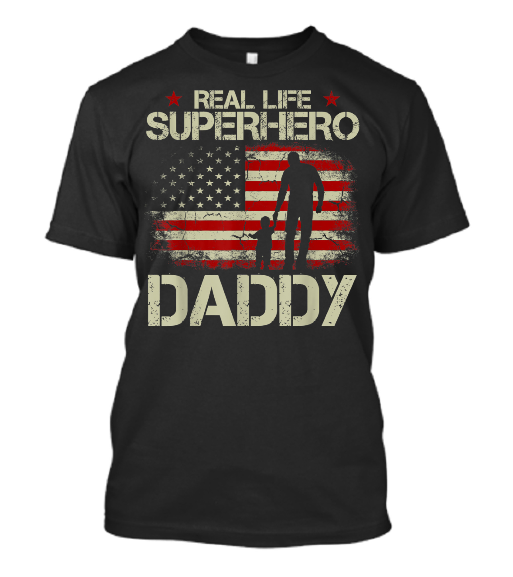 Real Life Superhero Daddy USA Flag T-Shirt
