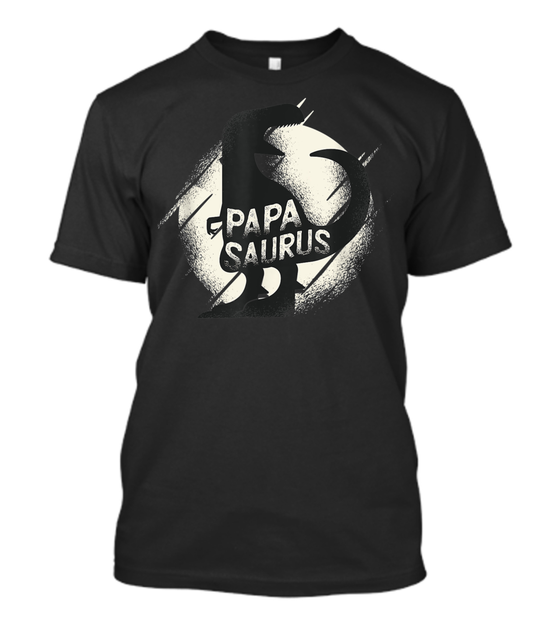 Papasaurus Papa Dinosaur Silhouette Moon T-Shirt