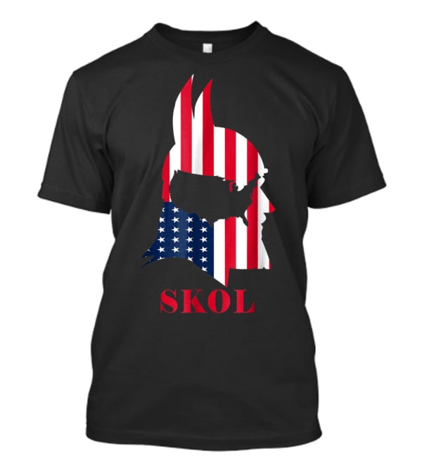 Skol Vikings Helmet USA Flag Minnesota T-Shirt