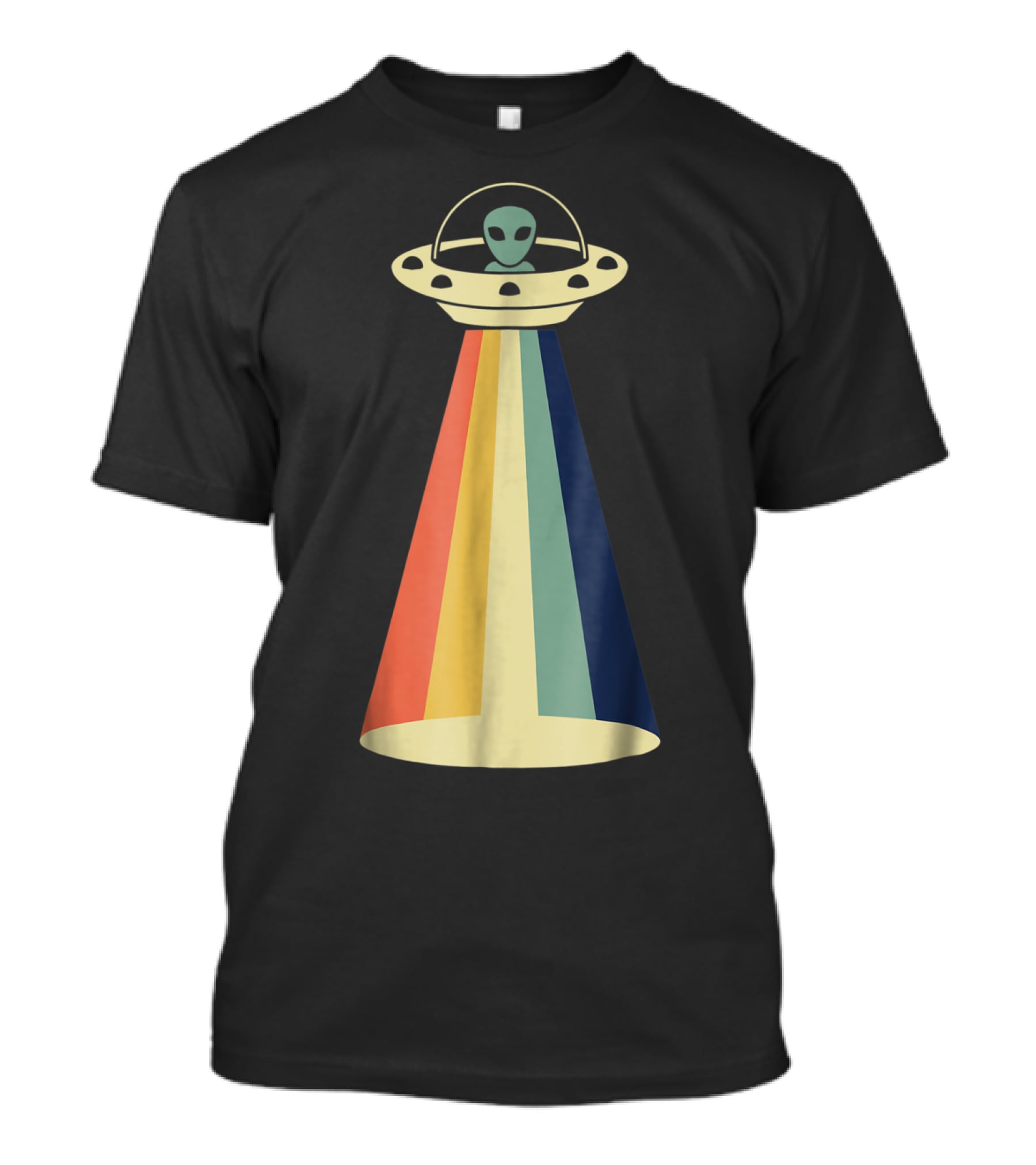 Vintage Alien UFO Rainbow Beams T-Shirt