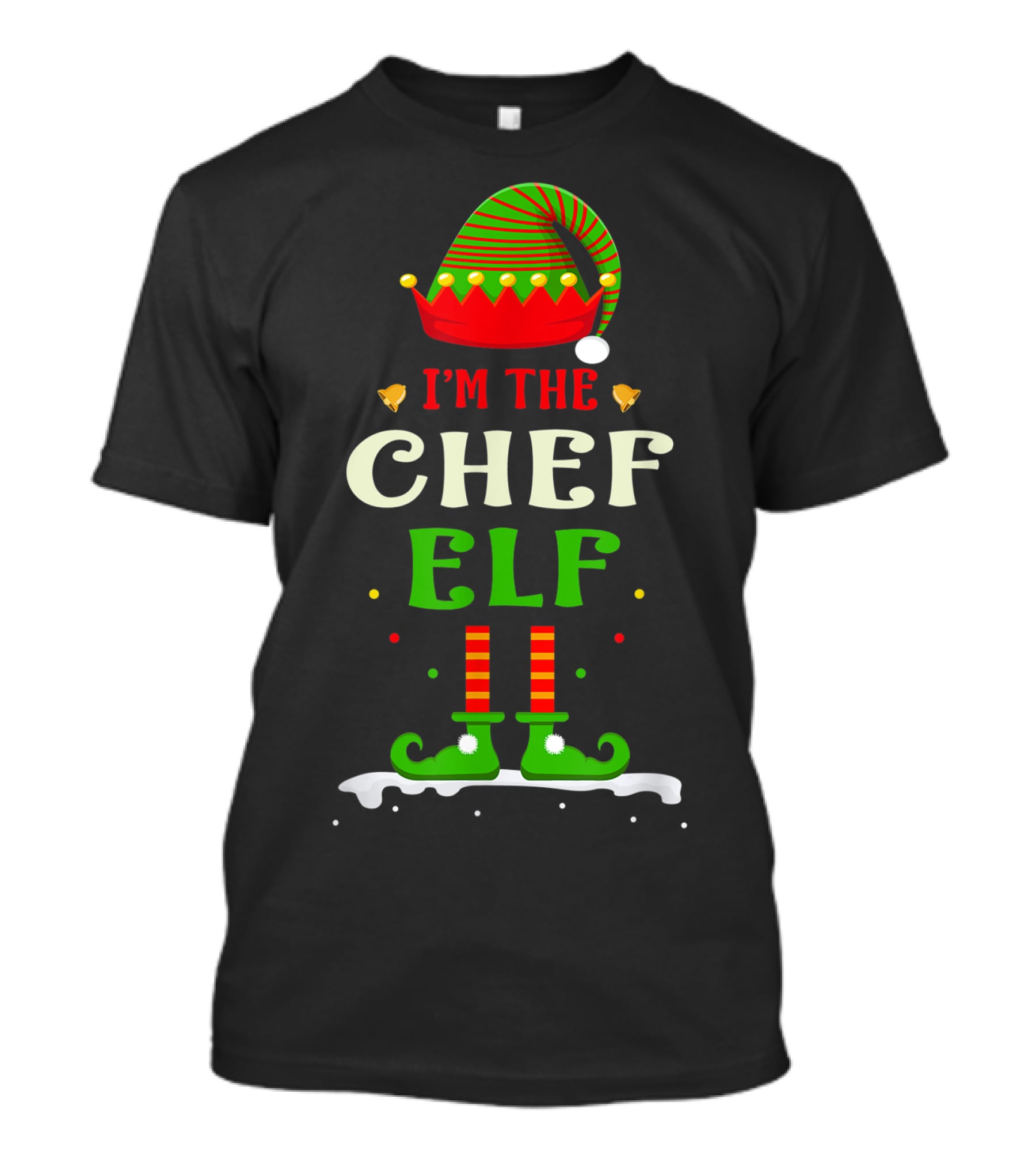 I'm The Chef Elf Christmas Hat And Striped Shoes T-Shirt