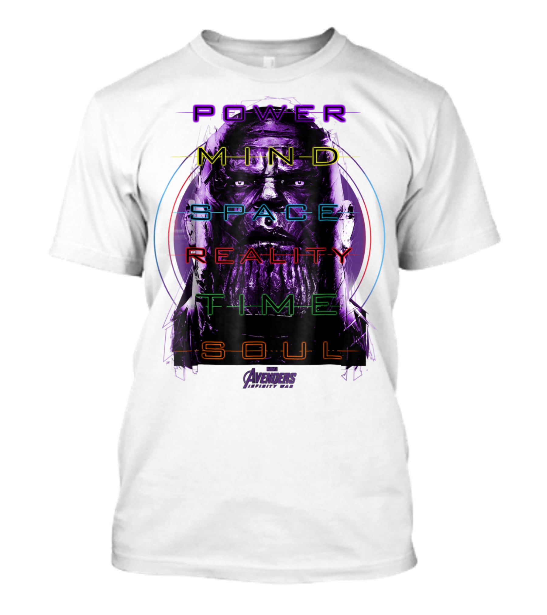Marvel Avengers Infinity War Thanos Power Mind Space Reality Time Soul T-Shirt