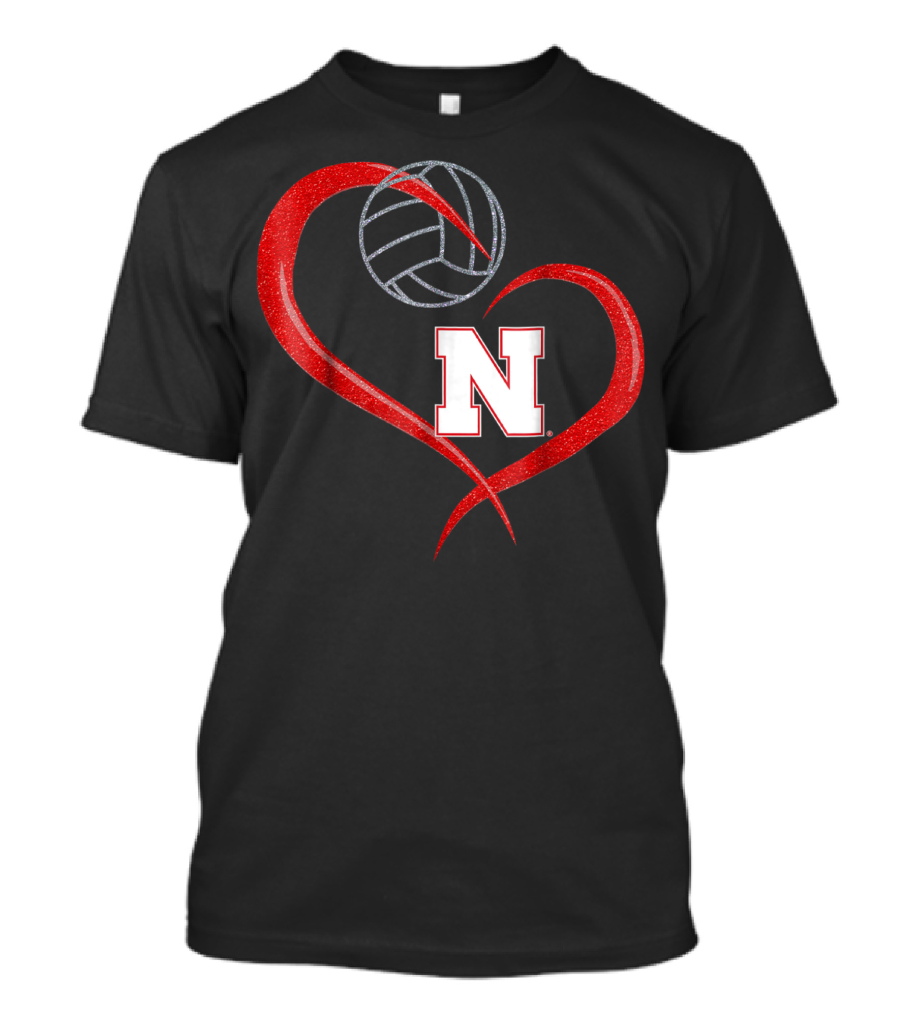 Nebraska Cornhuskers Volleyball Heart N T-Shirt