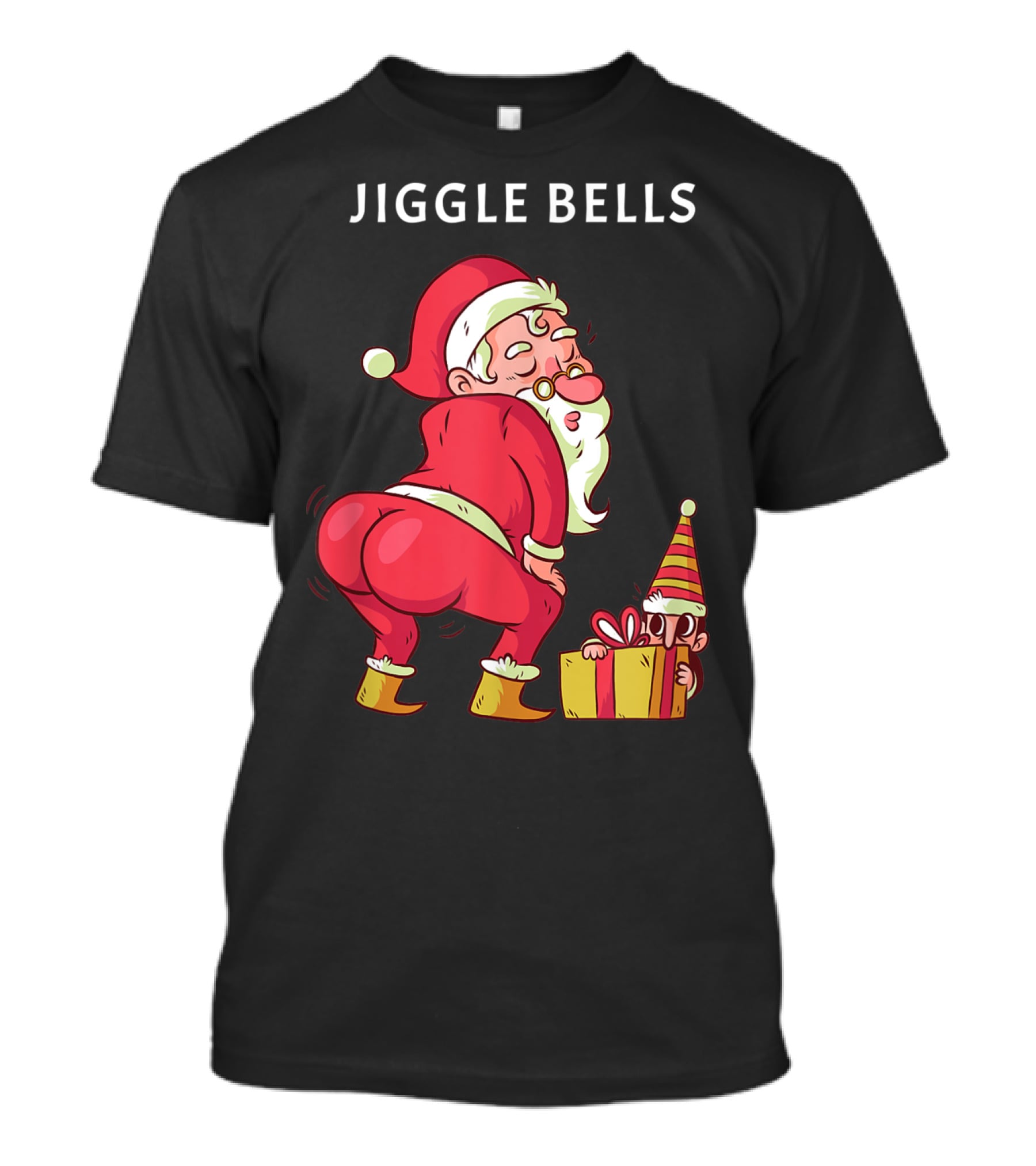 Jiggle Bells Santa Twerking With Gift T-Shirt