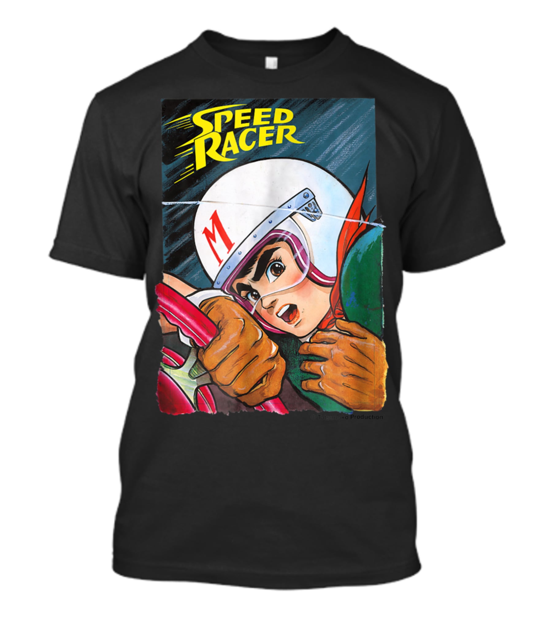 Speed Racer Close Up Helmet And Steering Wheel Action T-Shirt