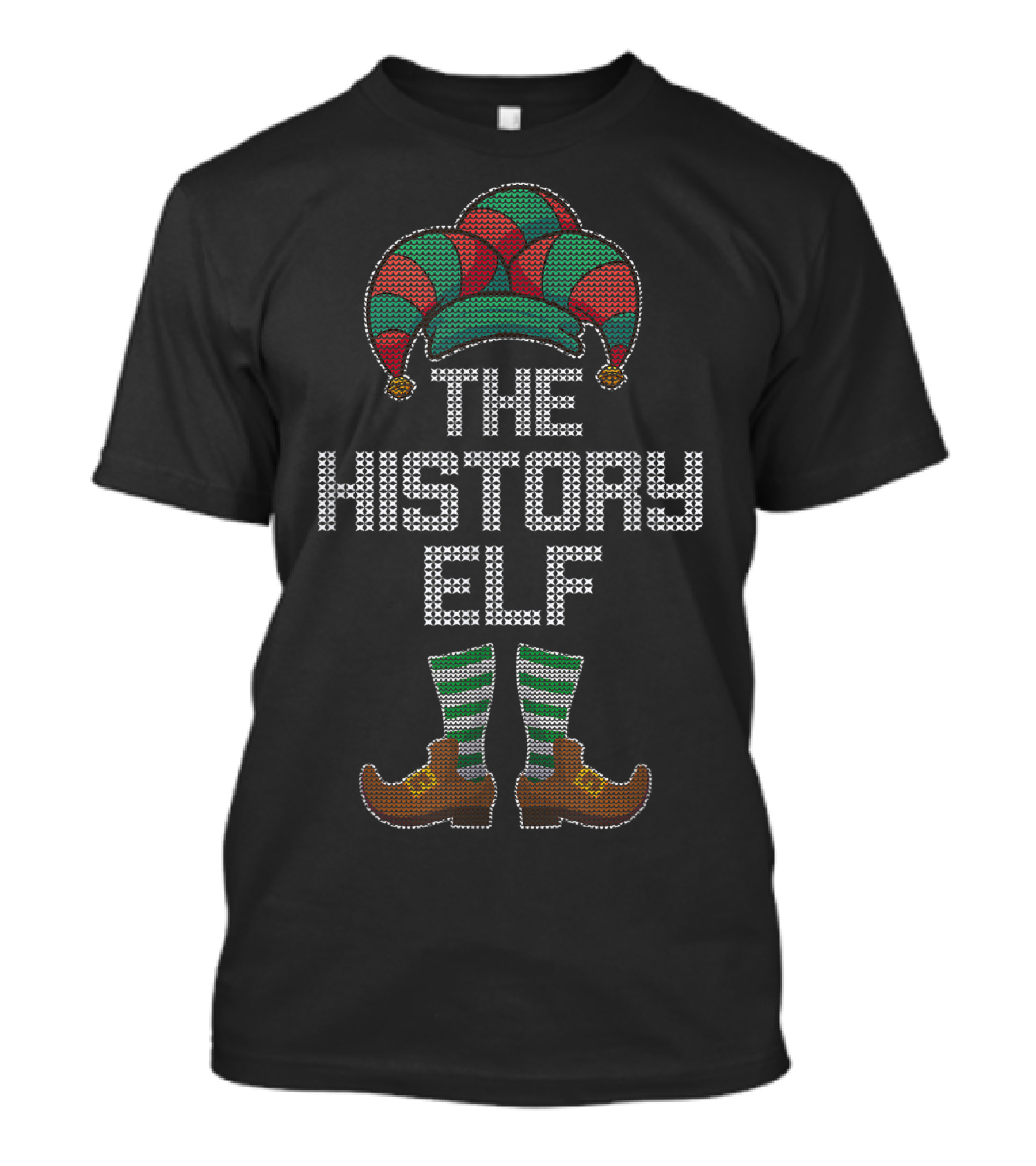 The History Elf Christmas Family Hat And Shoes T-Shirt