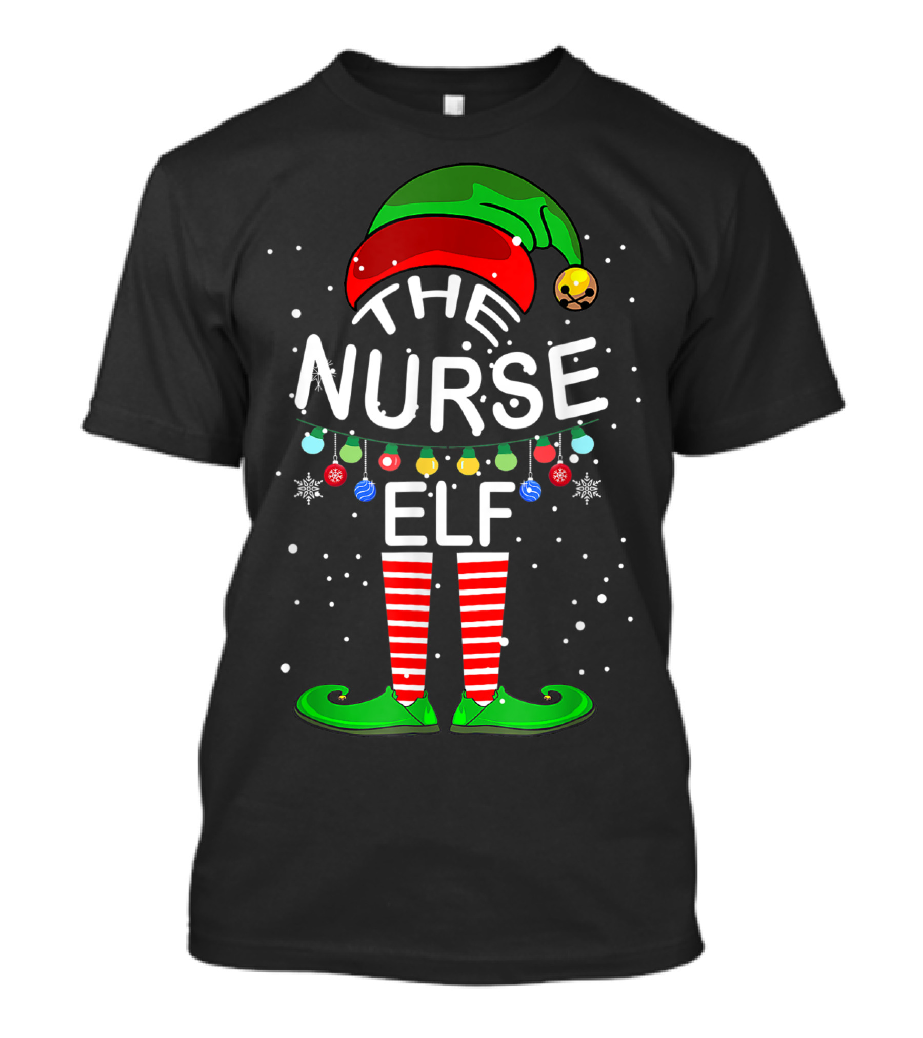 The Nurse Elf Christmas Family Matching Group Festive Holiday Ensemble T-Shirt