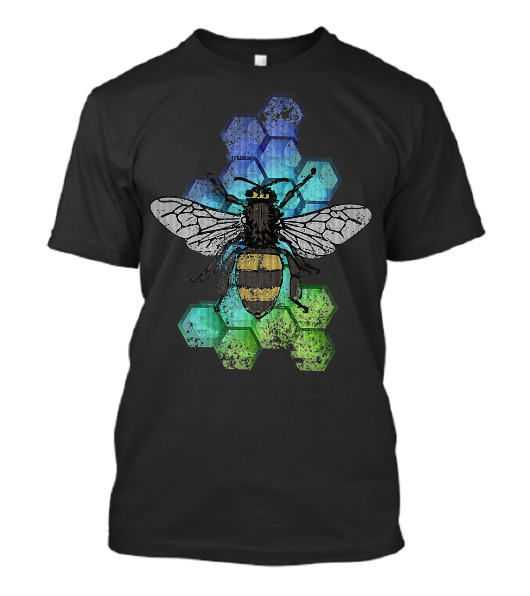 Honey Bee Beekeeping Vintage Naturalist Honeycomb Background T-Shirt