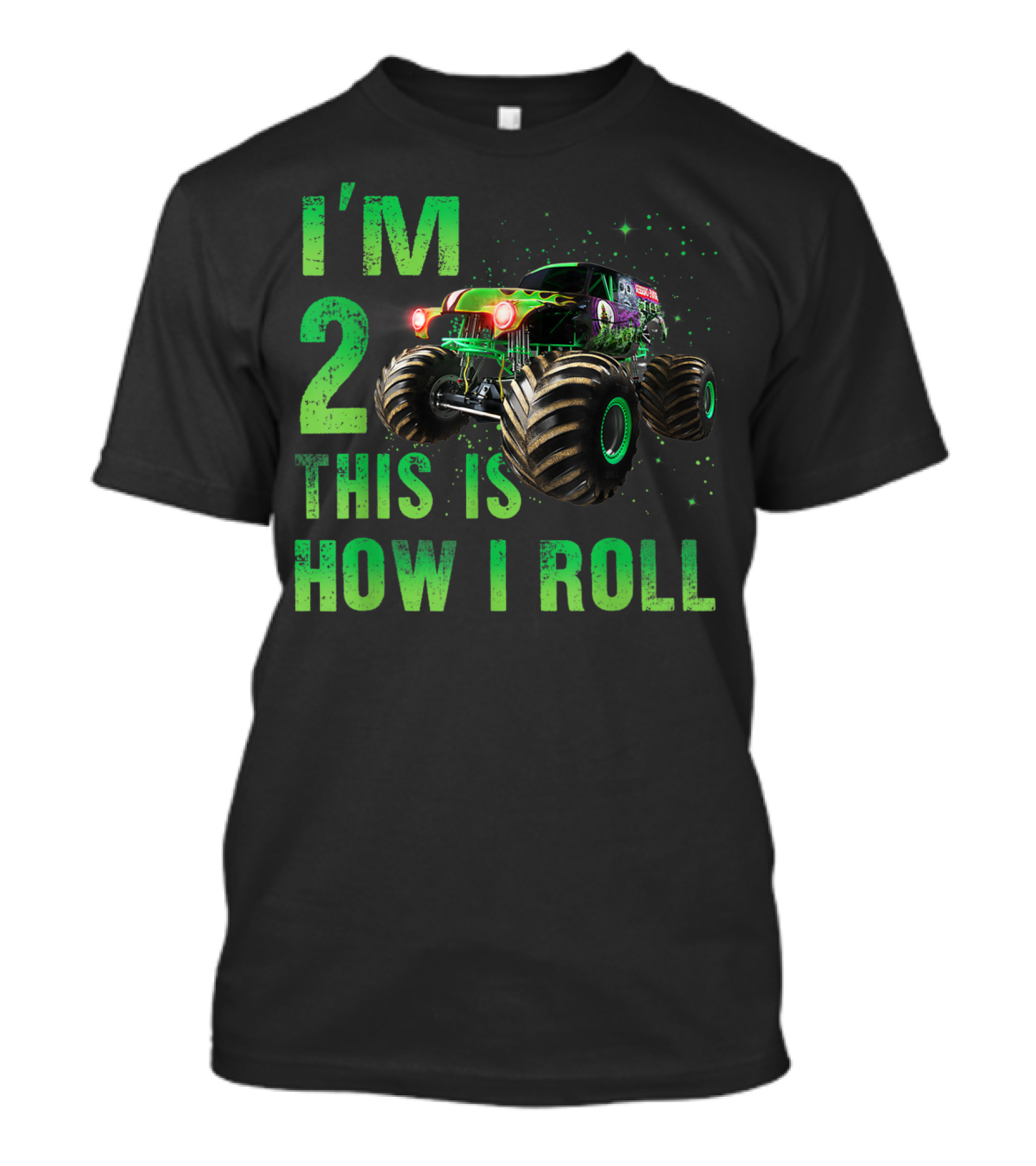 I'm 2 This Is How I Roll Monster Truck 2nd Birthday 2 Years Old T-Shirt