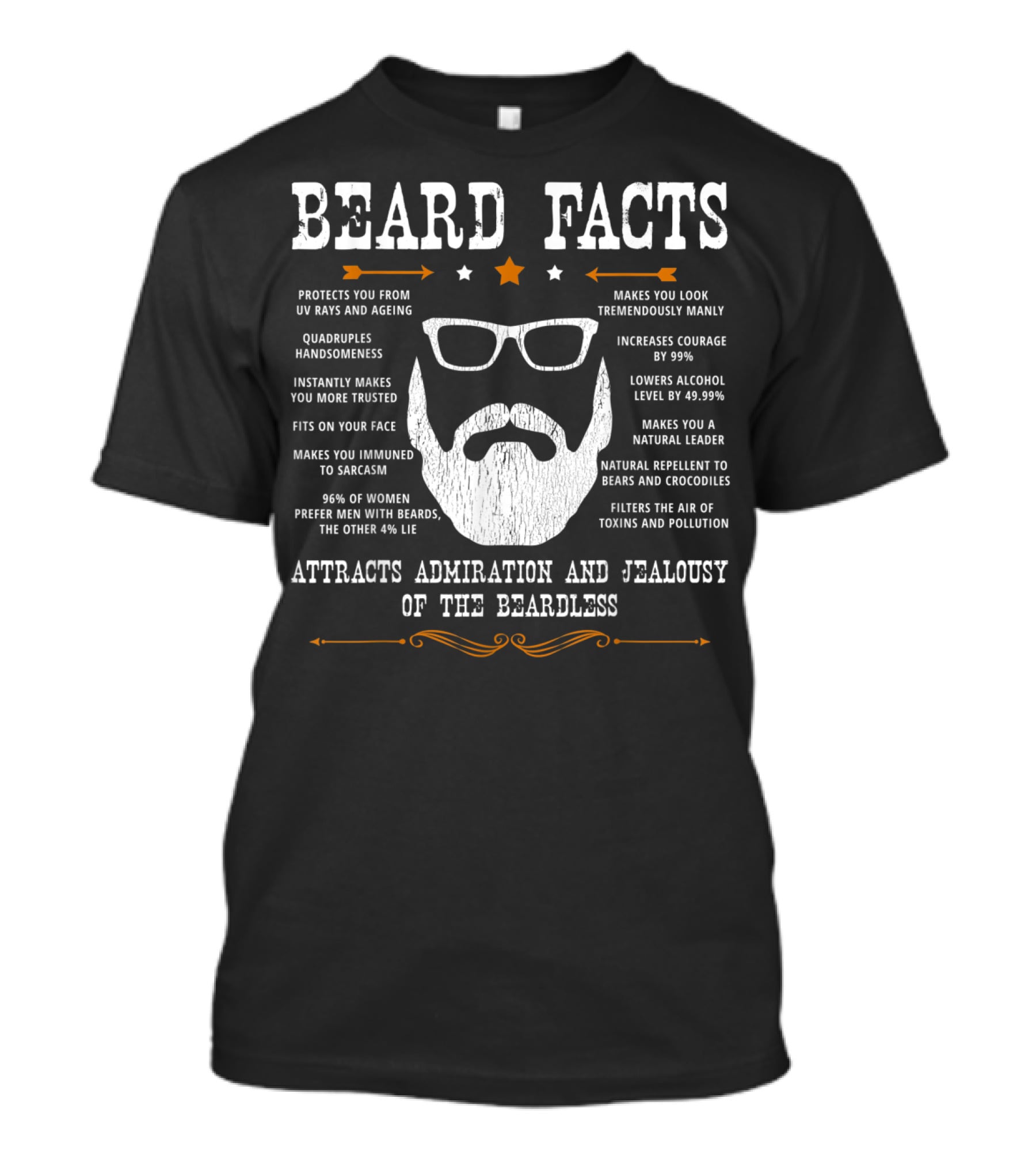Beard Facts Attracts Admiration And Jealousy Of The Beardless T-Shirt