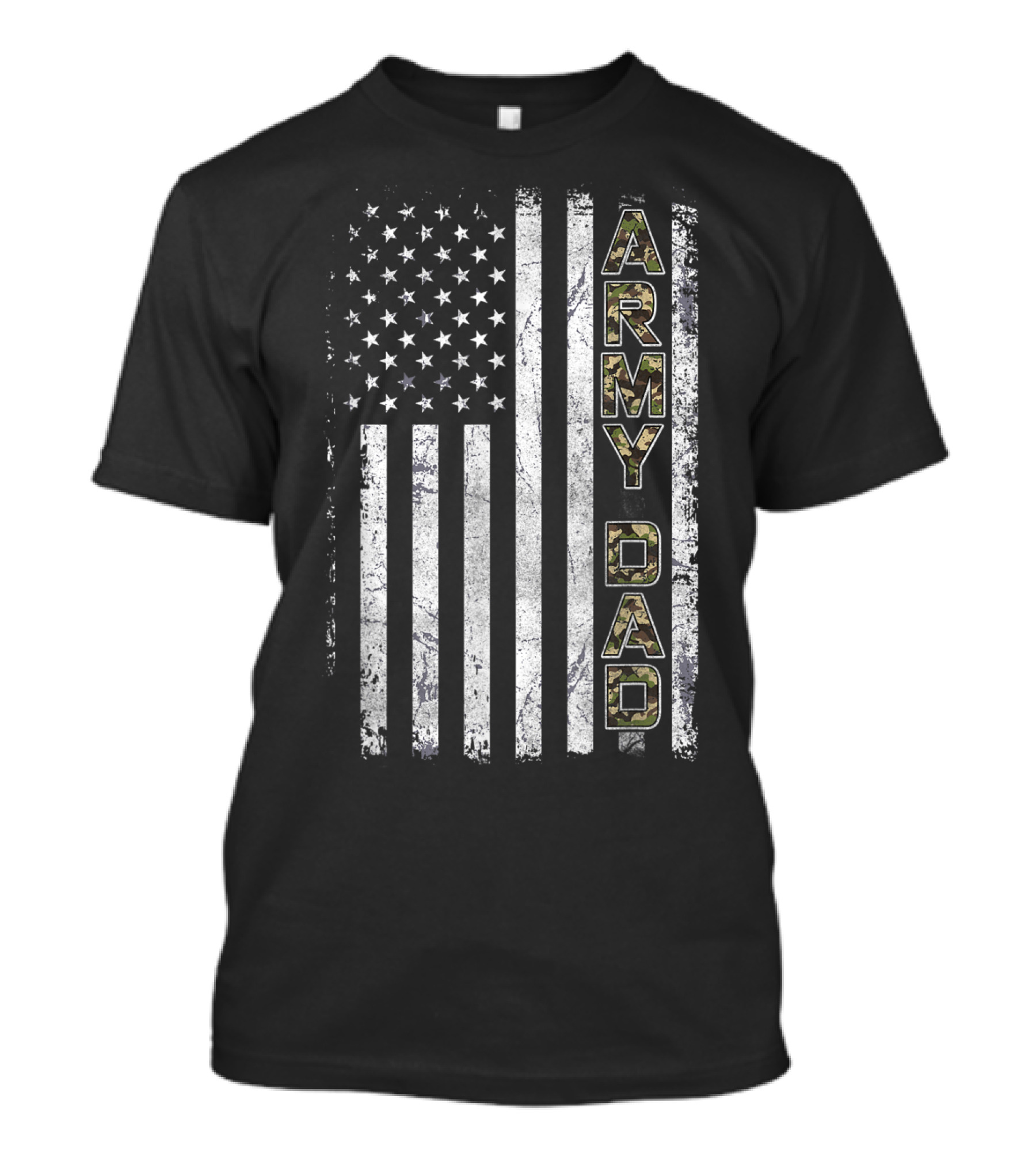 Proud Army Dad USA Flag Camo Stars Stripes T-Shirt