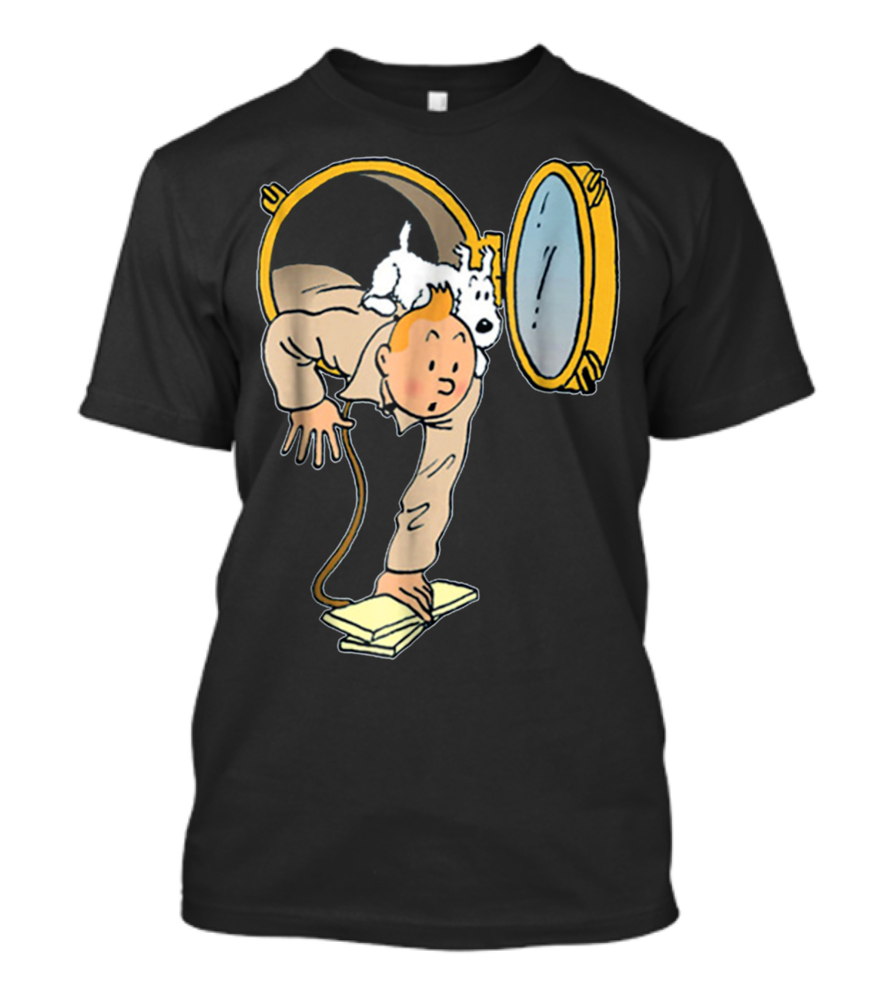 Tintin And Snowy Emerging From Submarine Porthole T-Shirt