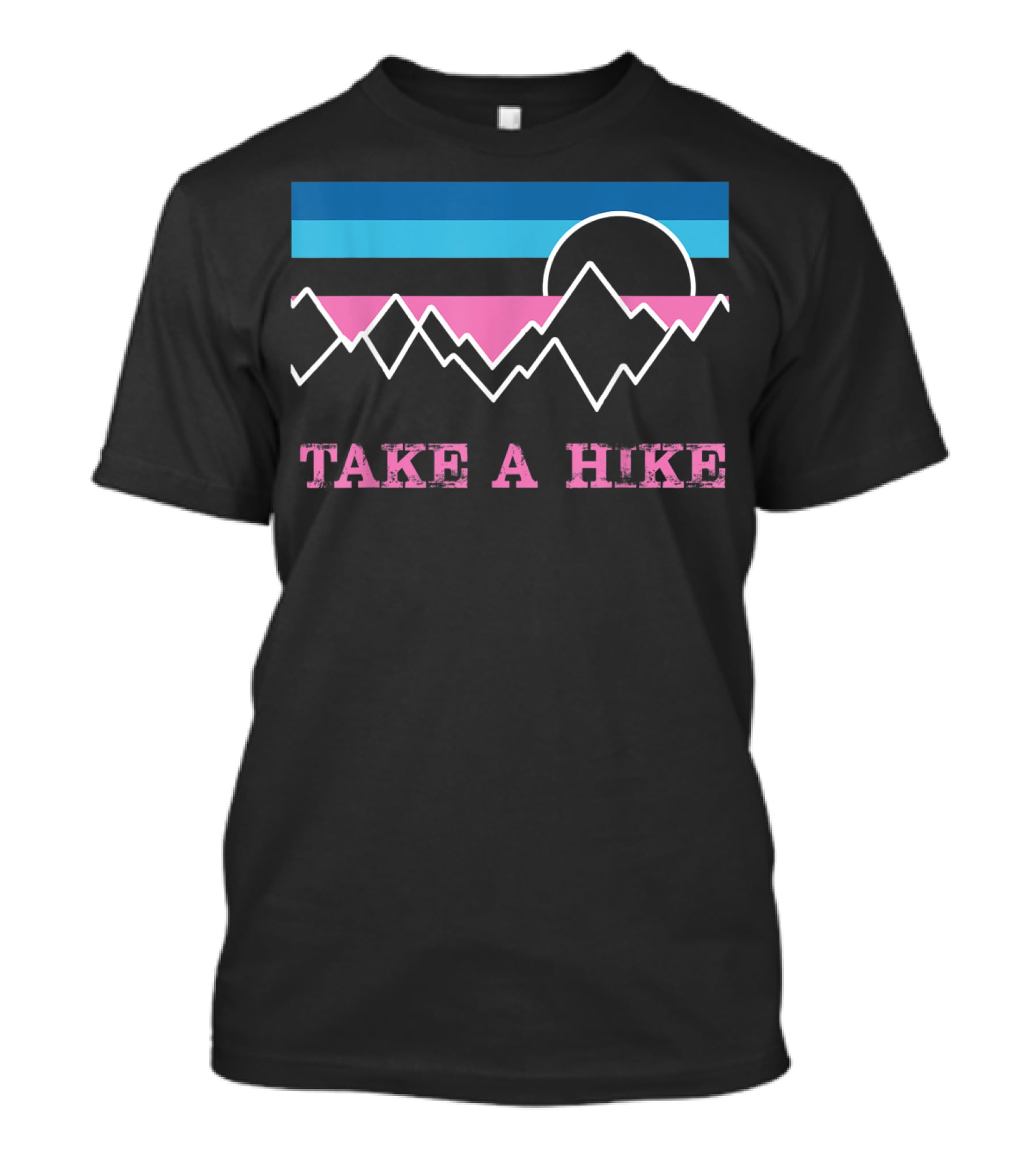 Take A Hike Retro Sunset Mountain Wilderness Outdoor Adventure T-Shirt