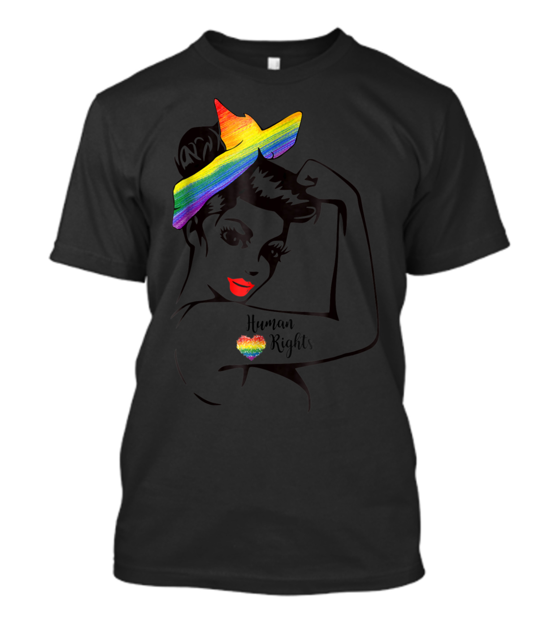 Lady Human Rights Rainbow Pride Iconic Empowerment T-Shirt