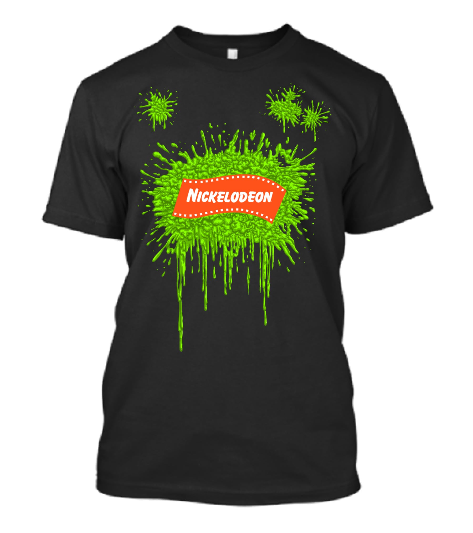 Nickelodeon Classic Green Slime Splat Logo With Orange Text T-Shirt