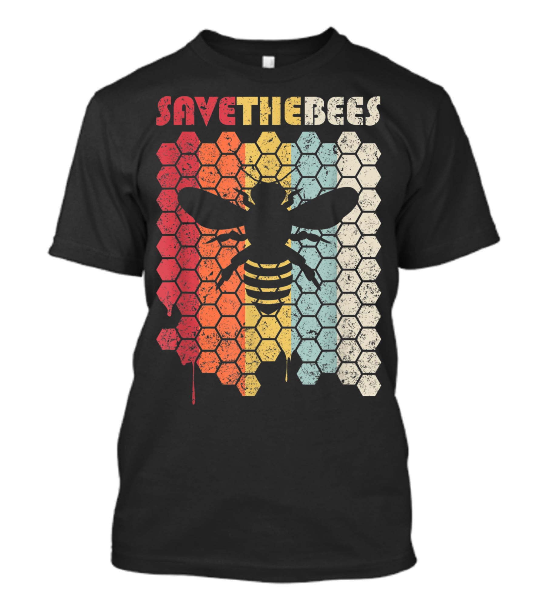 SAVETHEBEES Hexagonal Rainbow T-Shirt