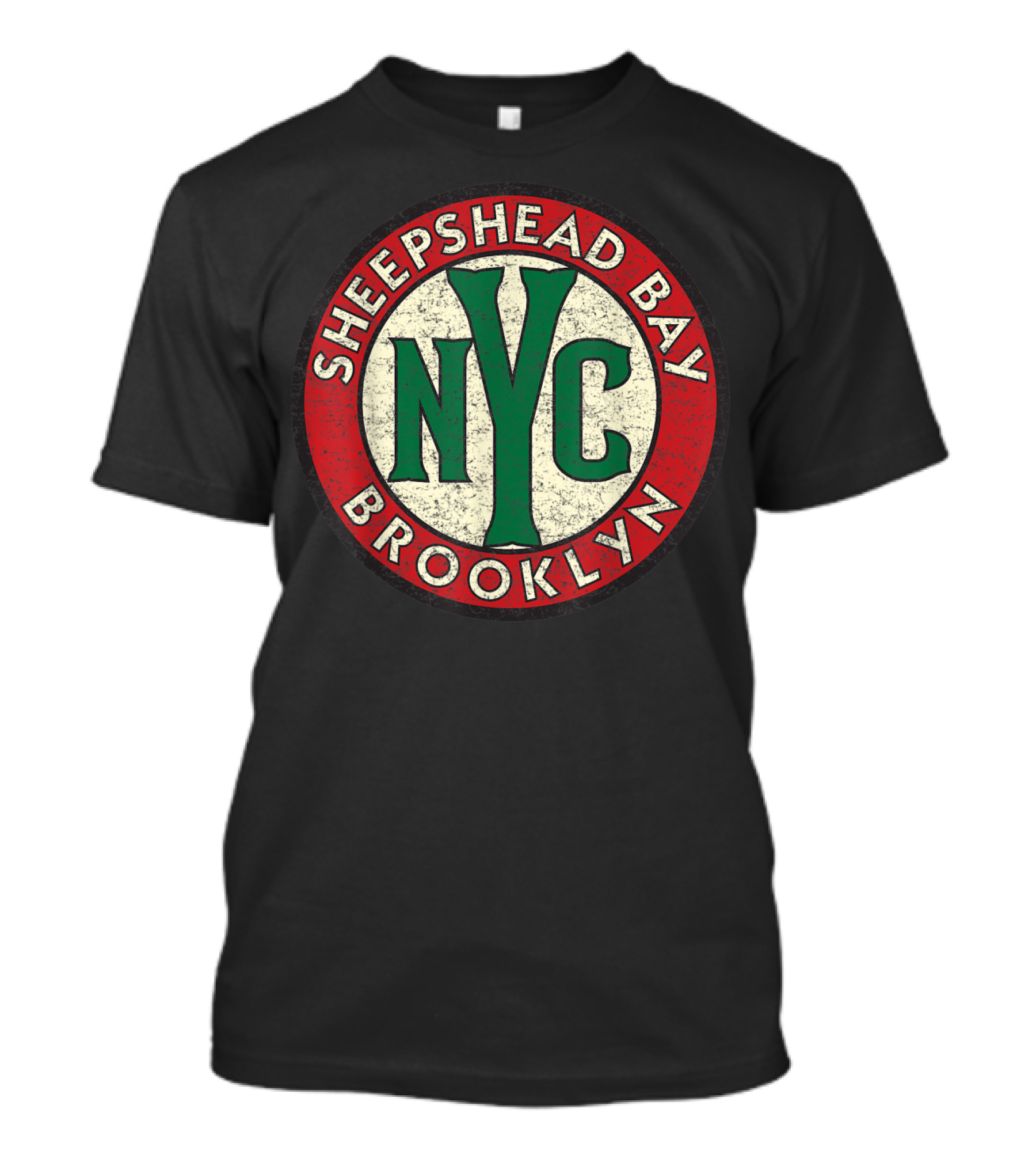 Sheepshead Bay Brooklyn NYC Vintage Distressed Road Sign T-Shirt