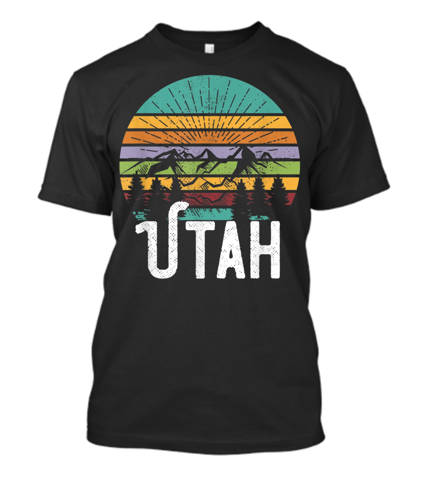 UTAH Vintage Mountain 70's 80's Style Retro Sunset Landscape T-Shirt