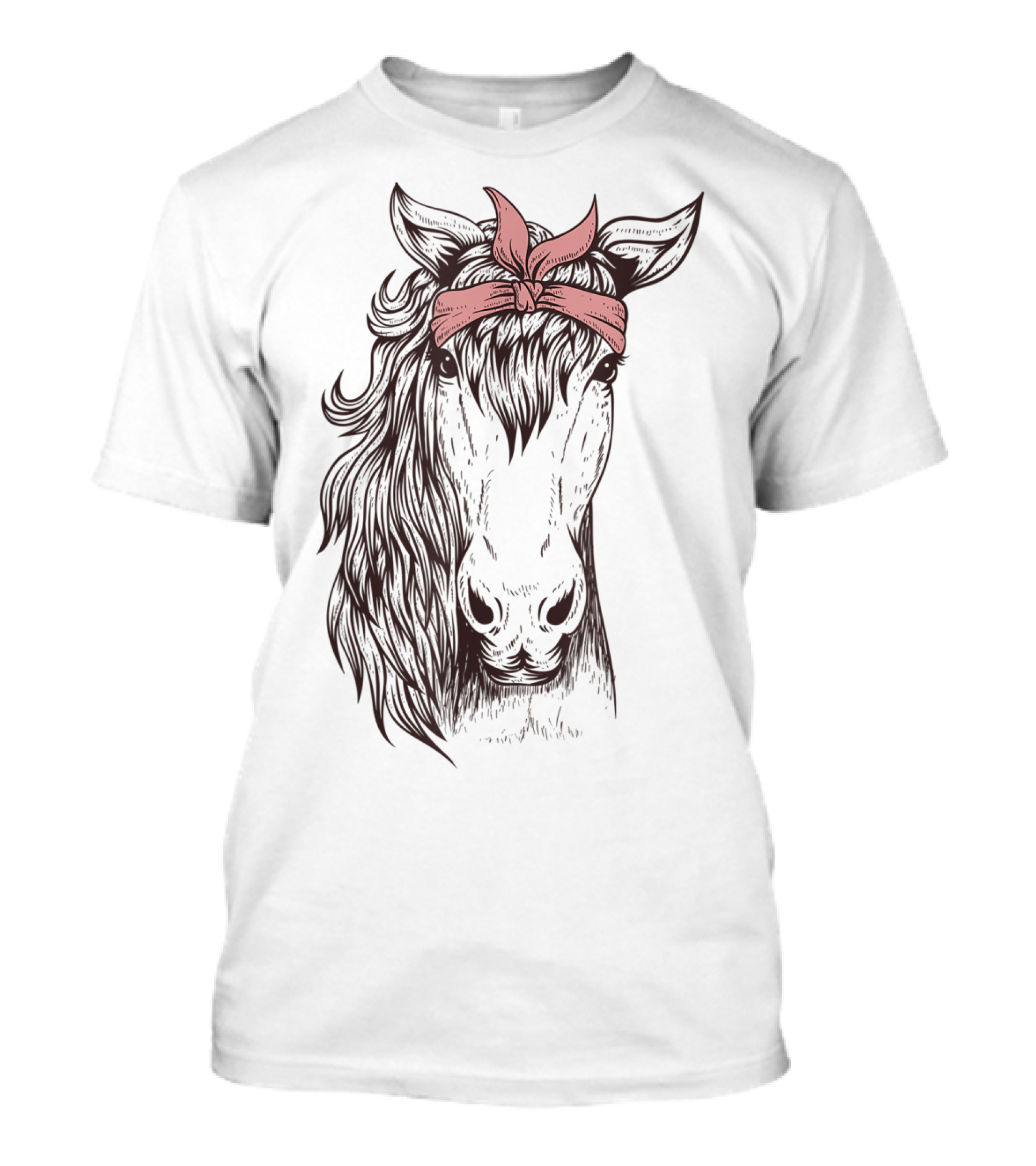 Horse Bandana Illustration For Horseback Riding Enthusiasts T-Shirt