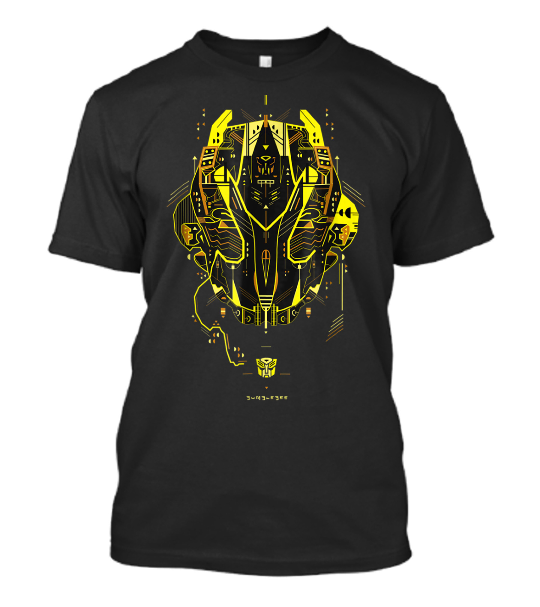 Machine Bumbleman Geometric Cybernetic Yellow T-Shirt