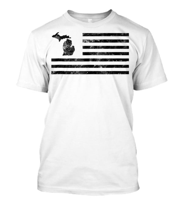 Mens Michigan State Distressed American Flag T-Shirt
