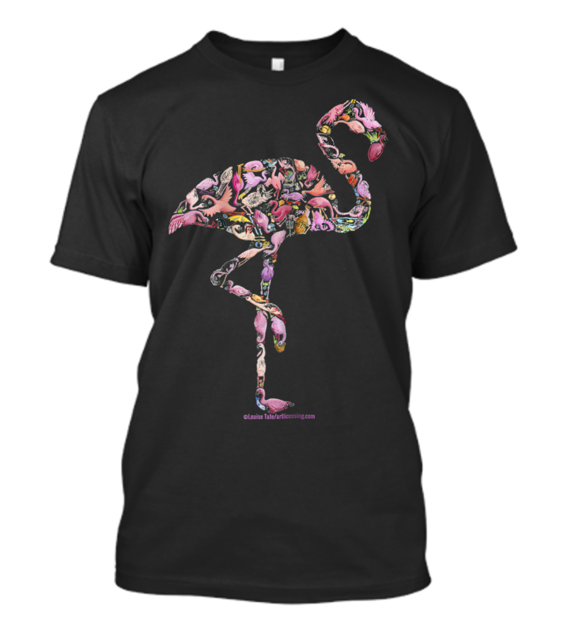 Pink Flamingo Womens Girls Perfect Louise Tate ArtLicensing.com T-Shirt