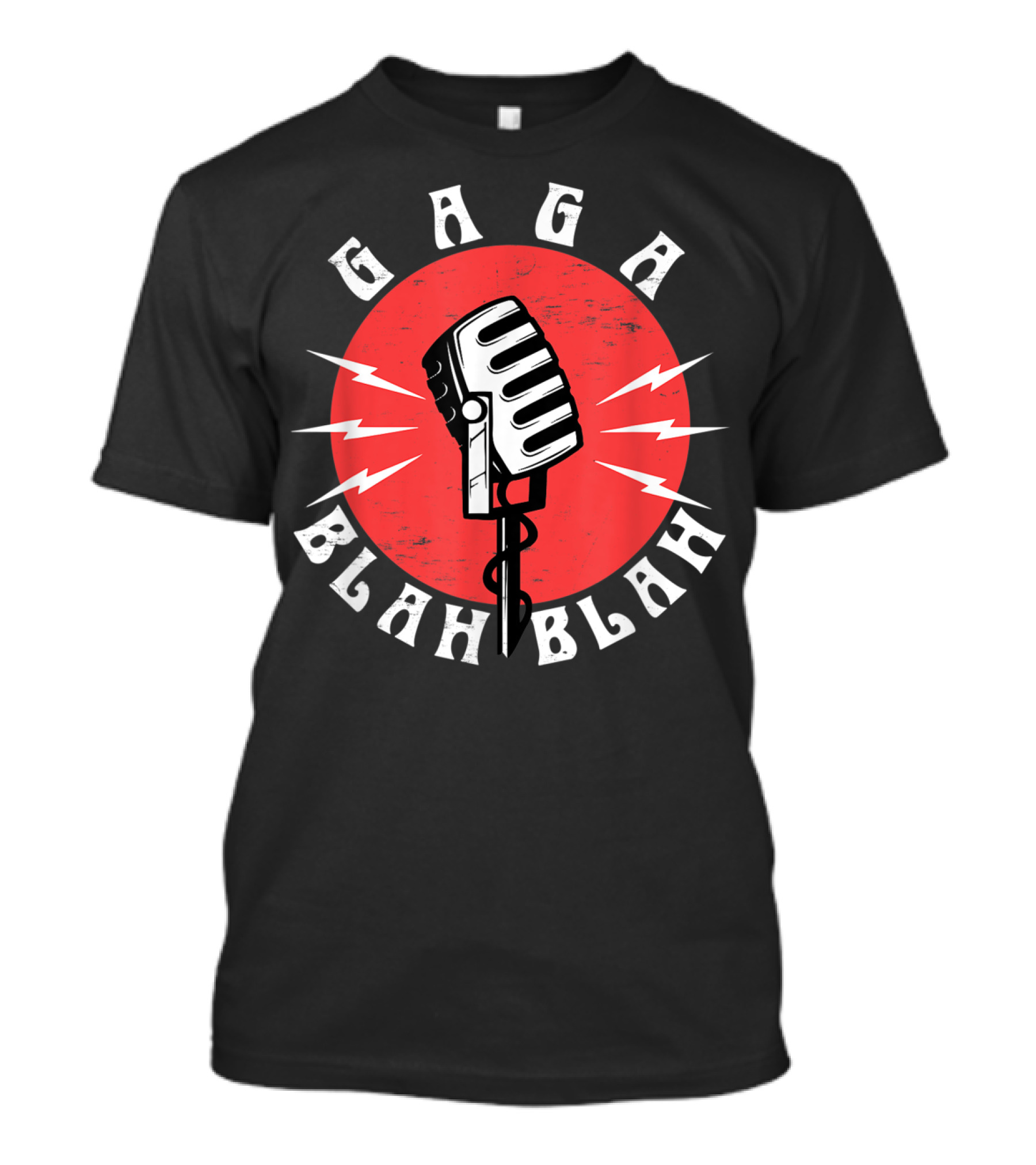 GAGA BLAH BLAH Vintage Microphone Red Circle T-Shirt