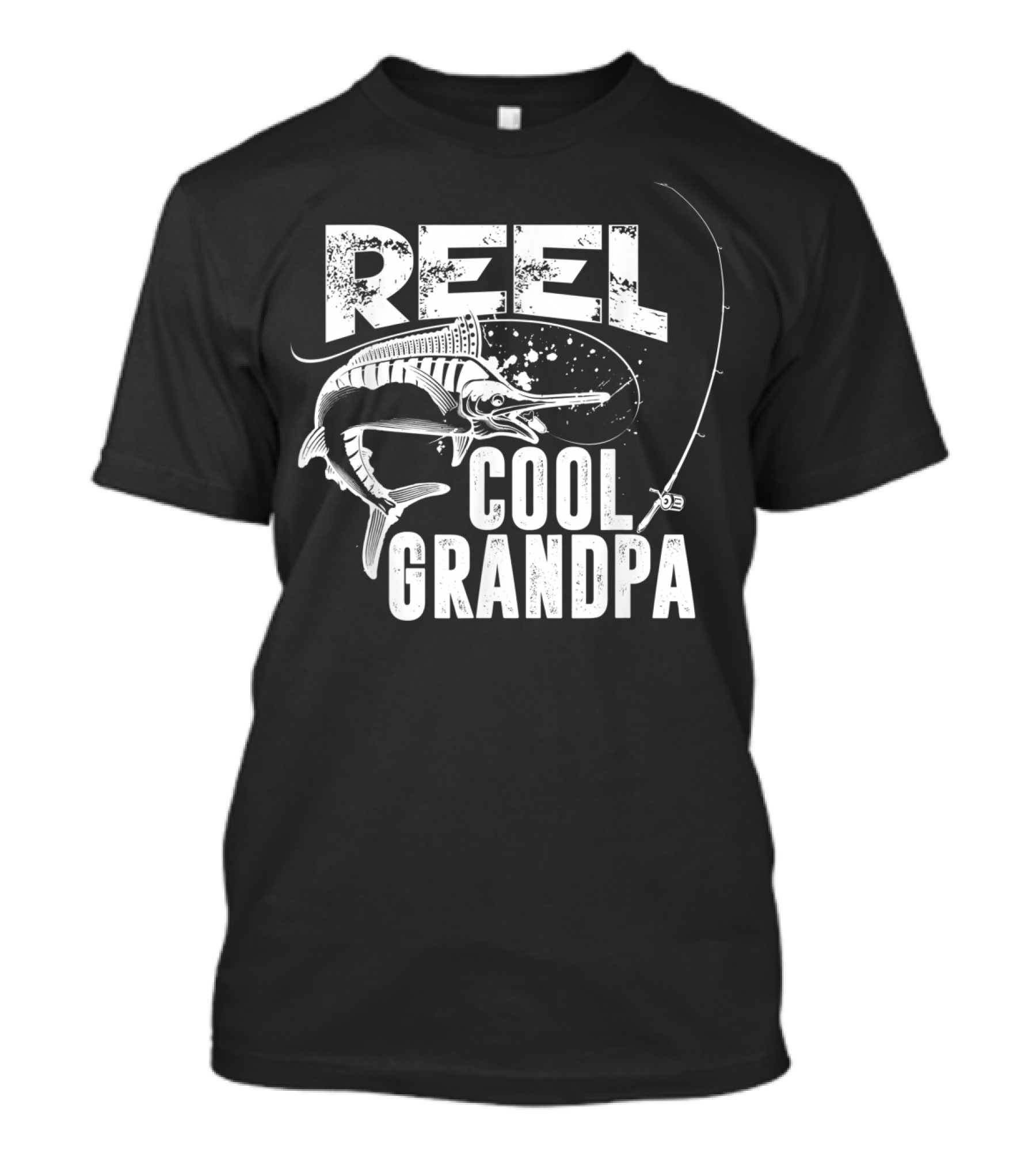 Reel Cool Grandpa Fishing Grandpa Love Marlin Pole T-Shirt