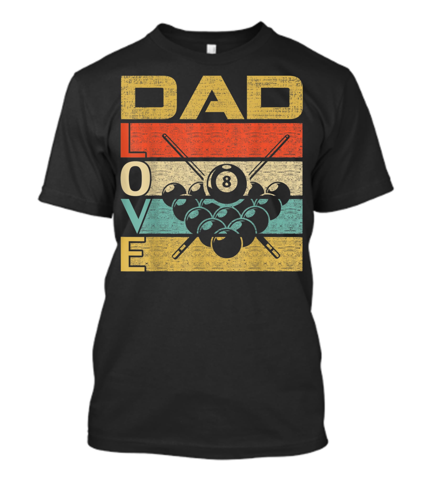 Dad Love Billiards 8 Ball Retro Vintage Father's T-Shirt