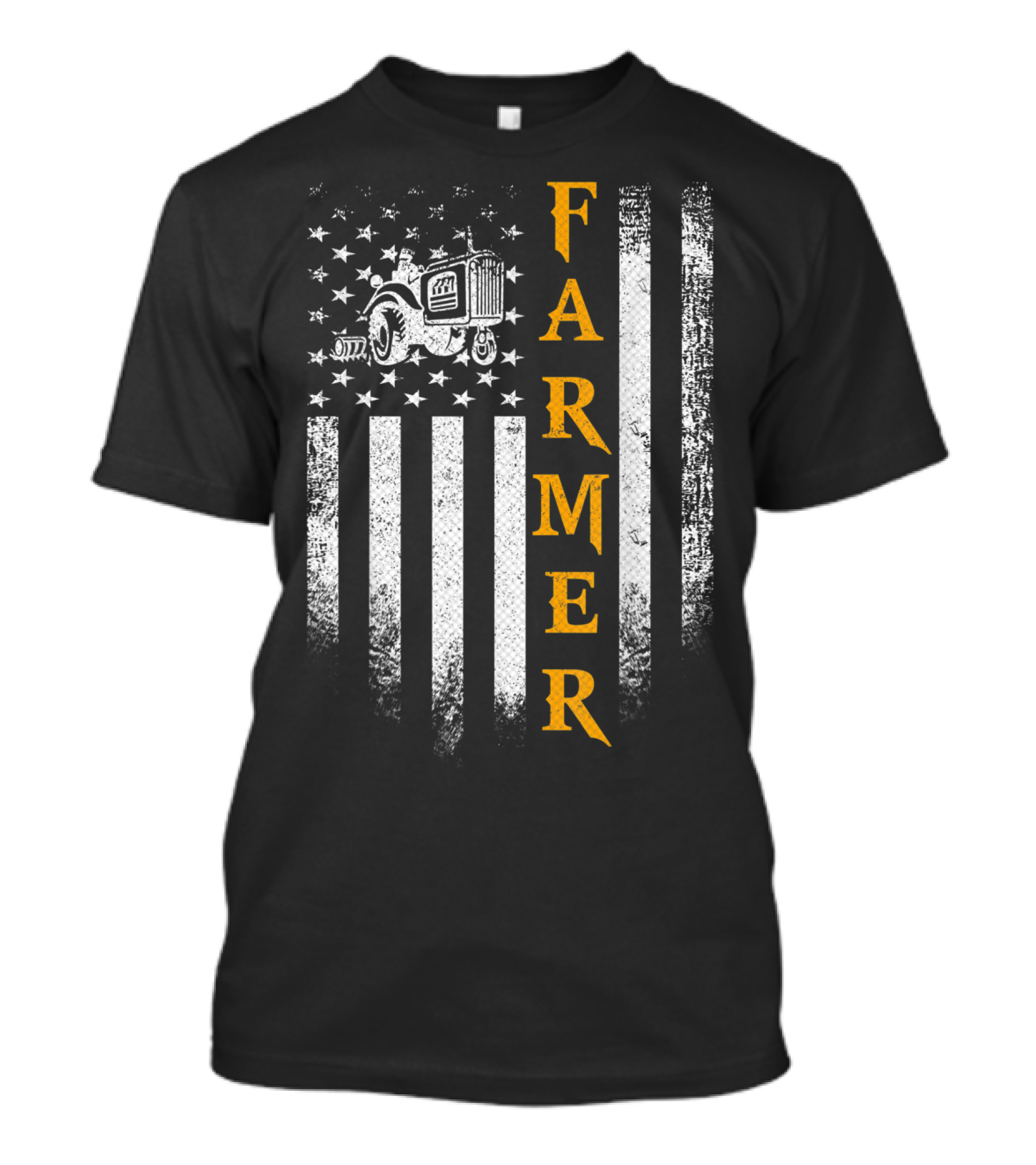 Farmer American Flag Vintage Tractor USA Farming T-Shirt