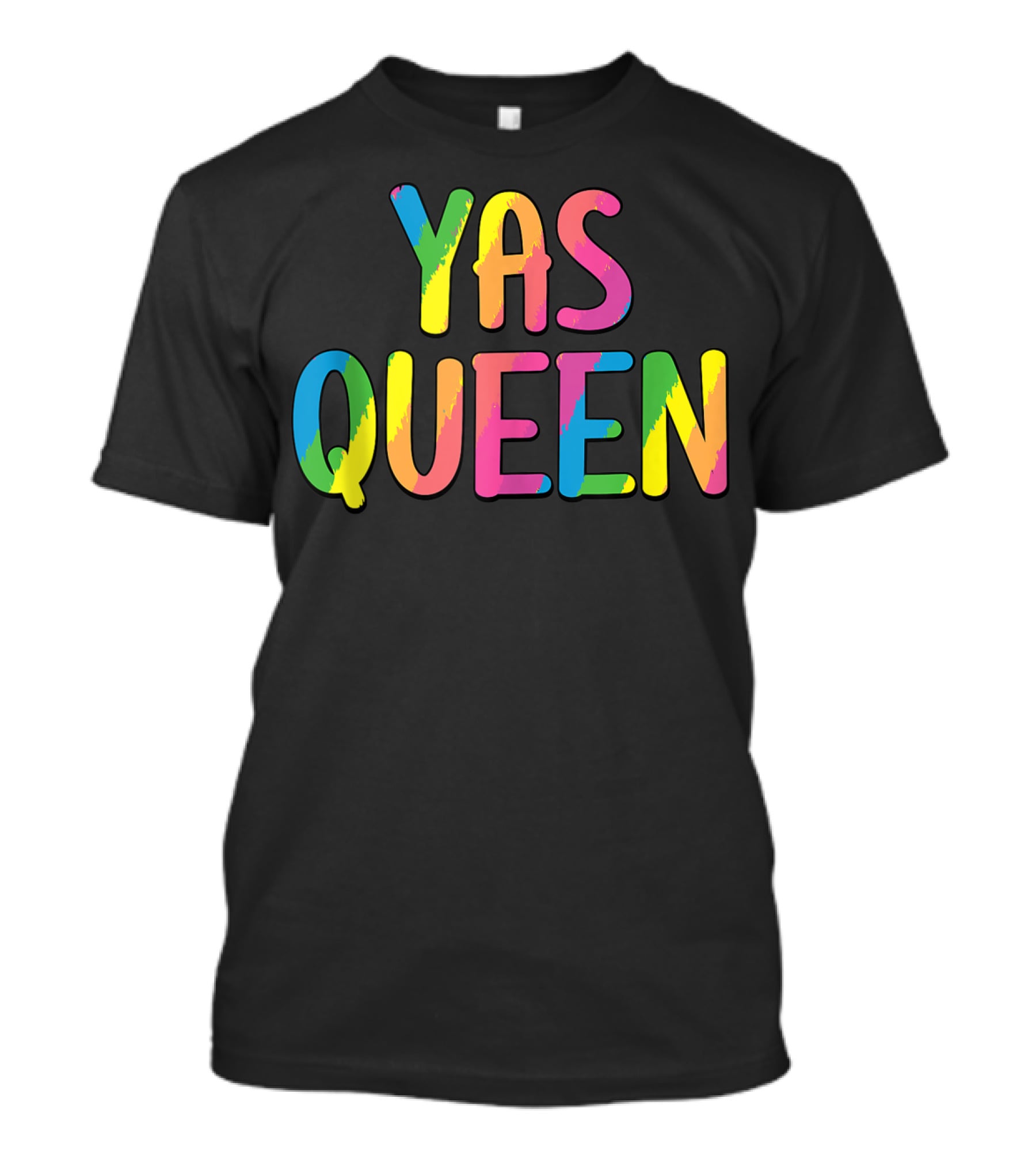 Yas Queen Colorful Pride Letters T-Shirt