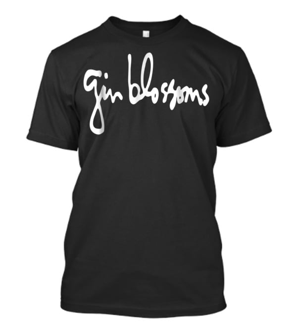 Gin Blossoms Band Name White Script T-Shirt