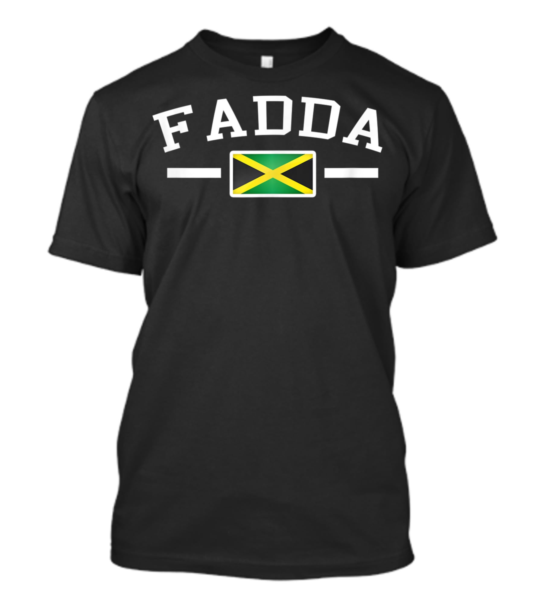 Fadda Jamaican Dad With Flag Mens Funny Dad T-Shirt