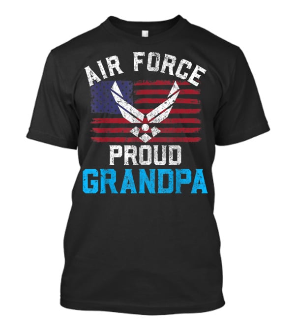 Proud Air Force Grandpa American Flag T-Shirt