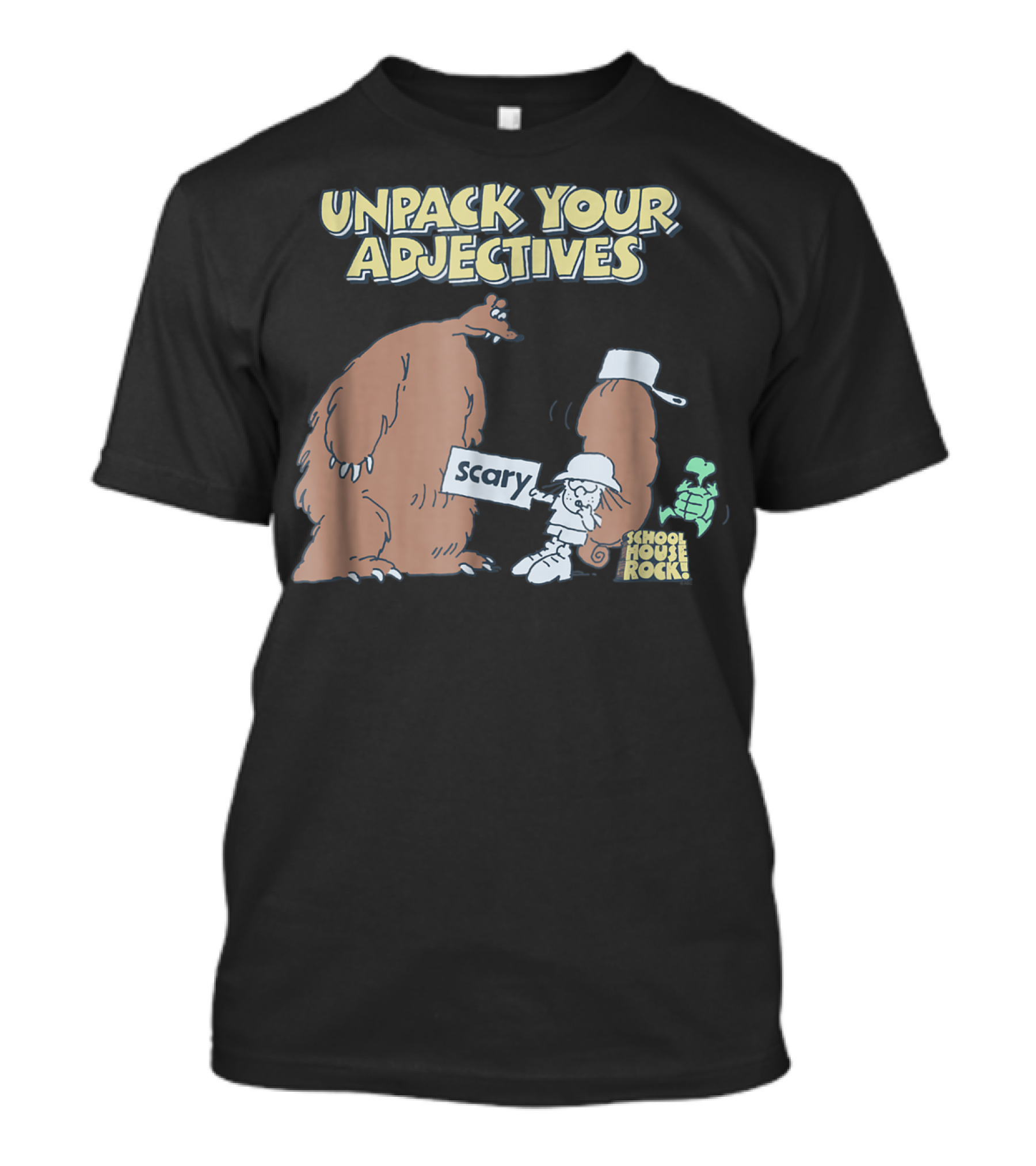 Schoolhouse Rock Unpack Your Adjectives Scary Bear T-Shirt