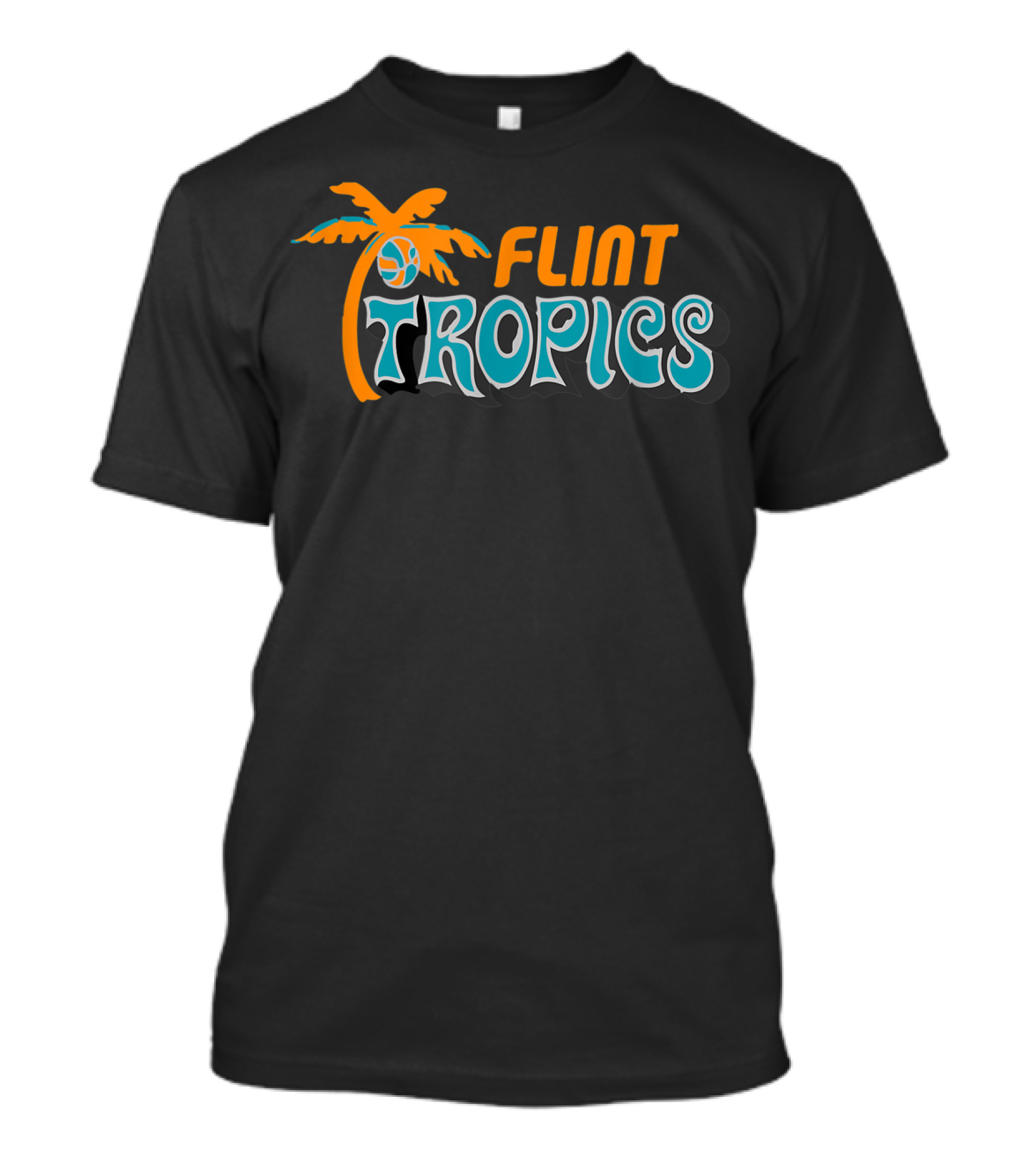 Semi Pro Jackie Moon Flint Tropics Basketball Logo Palm Tree T-Shirt