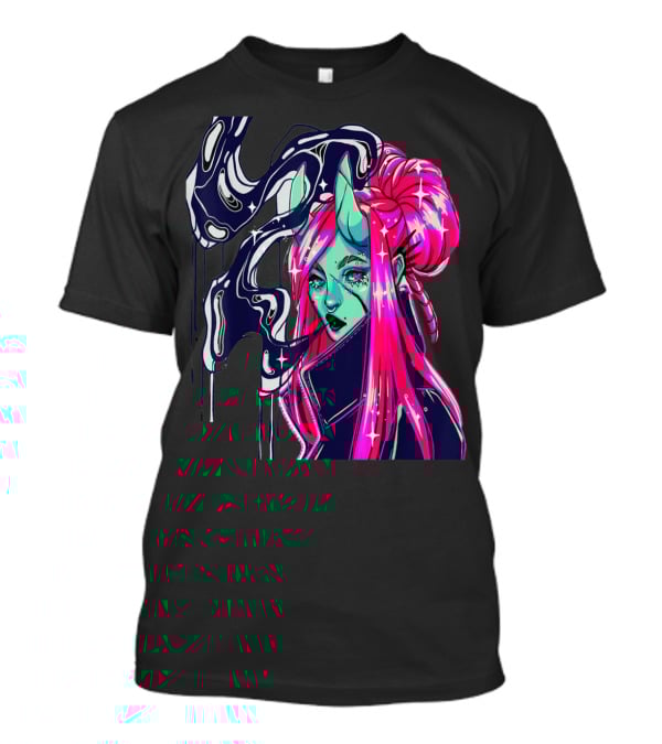 Angel Demon Neon Fantasy Comic T-Shirt