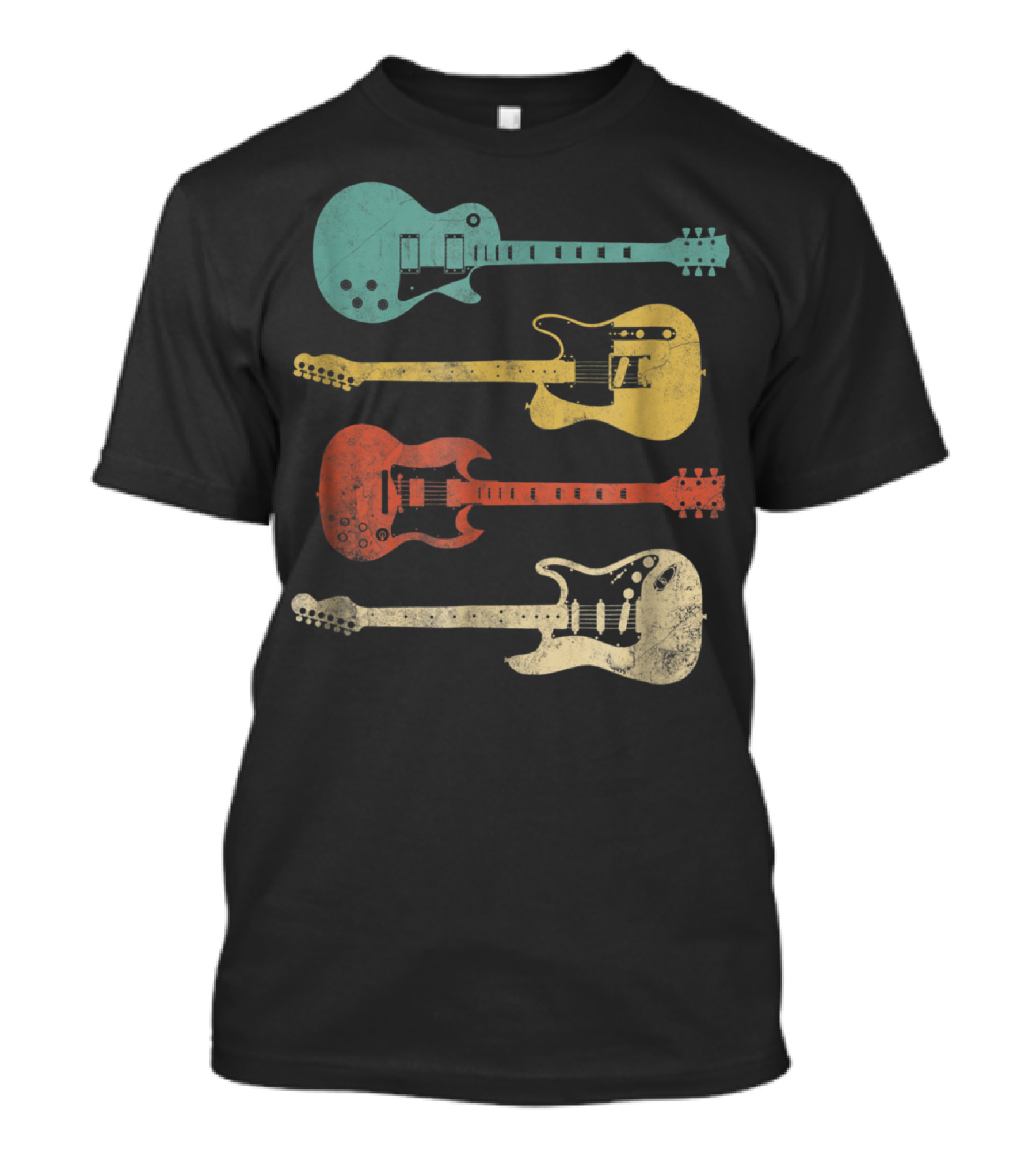 Vintage Classic Colorful Electric Guitars Collection T-Shirt