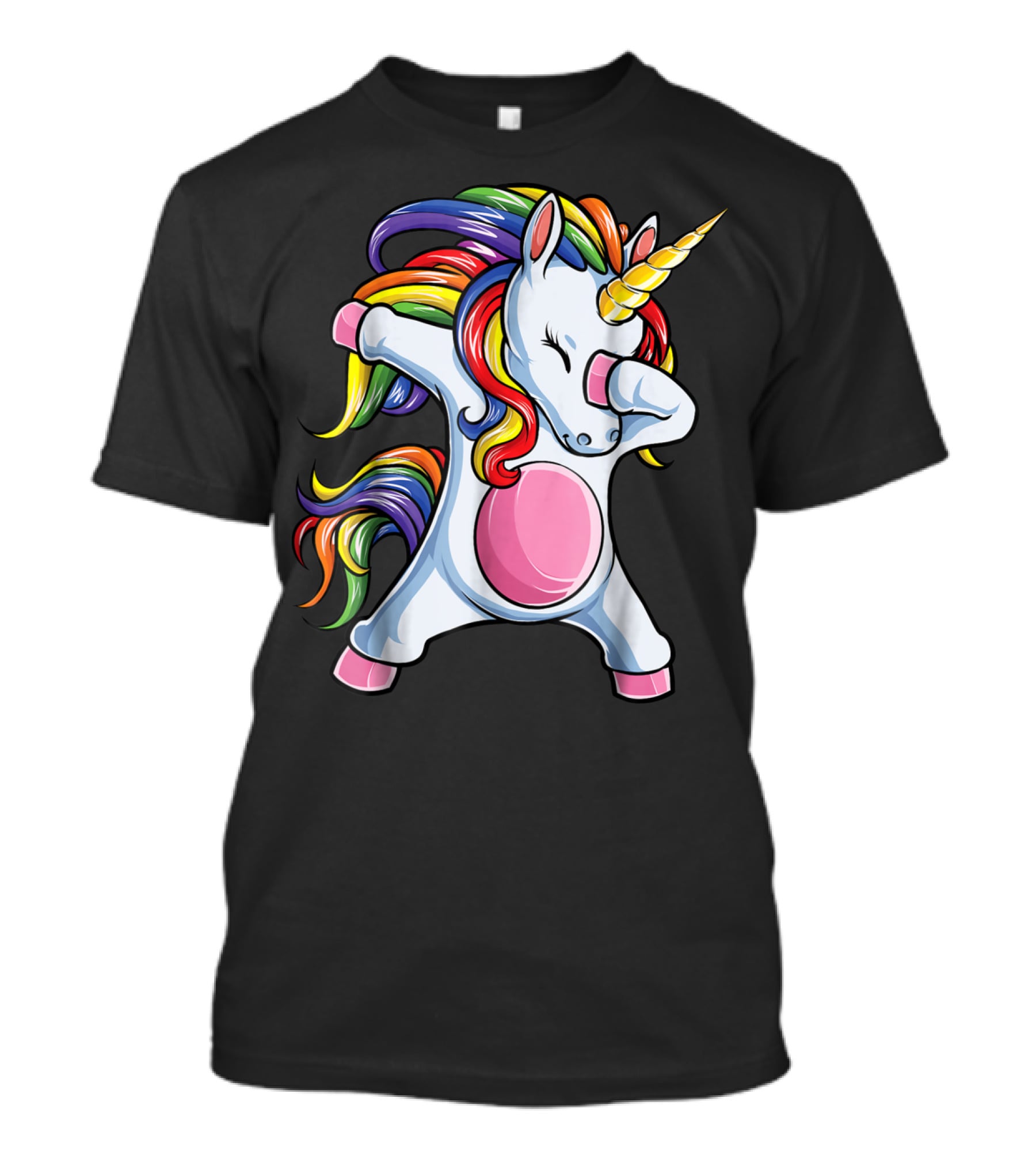 Dabbing Unicorn Kids Boys Girls Rainbow Colors T-Shirt
