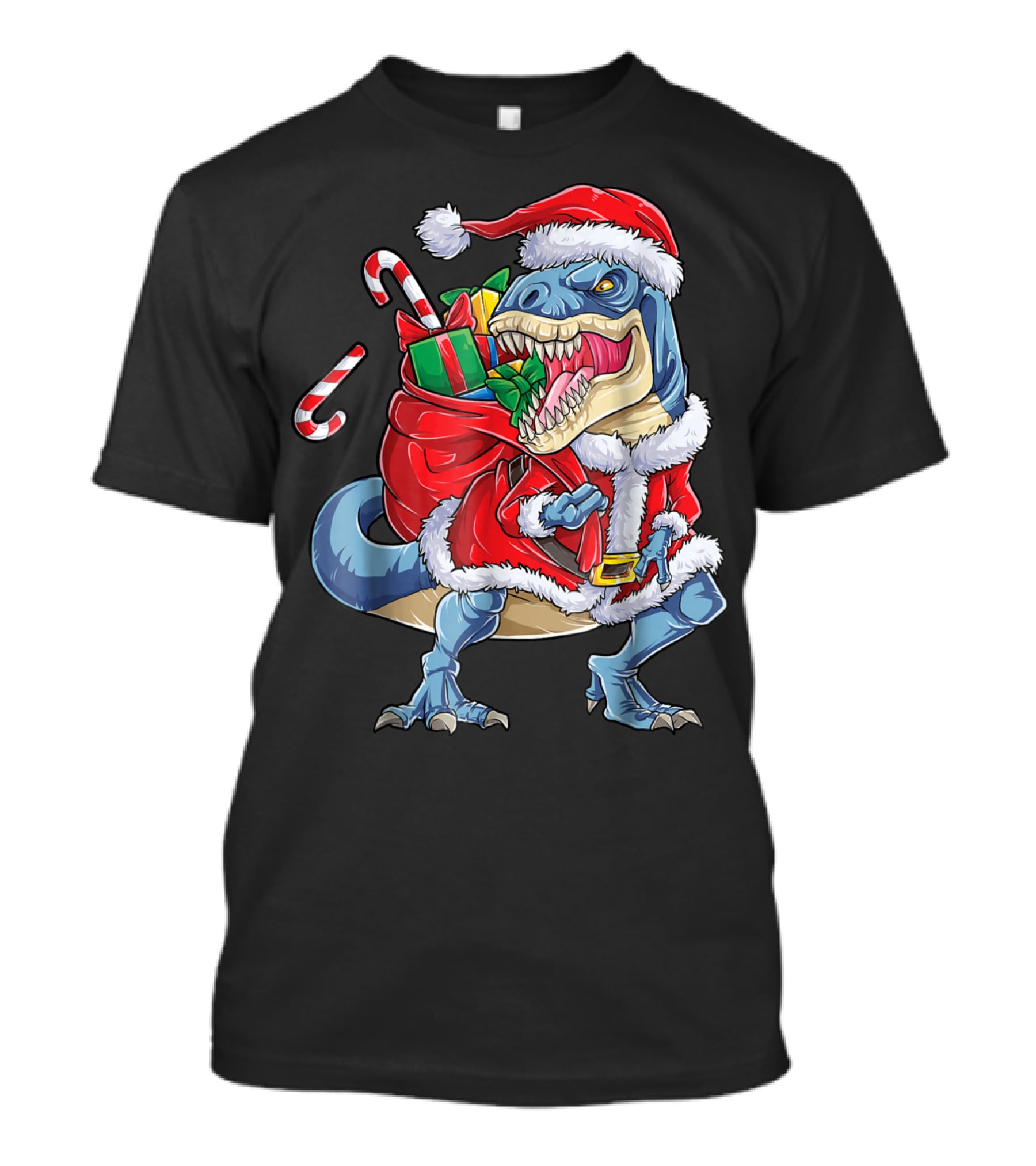 Santa Rex Dinosaur Christmas Boys Kids Xmas T-Shirt