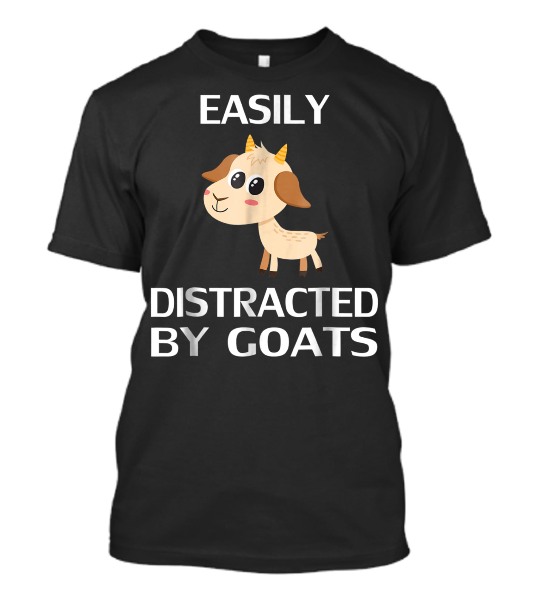 Easily Distracted By Goats Cute Cartoon Goat T-Shirt
