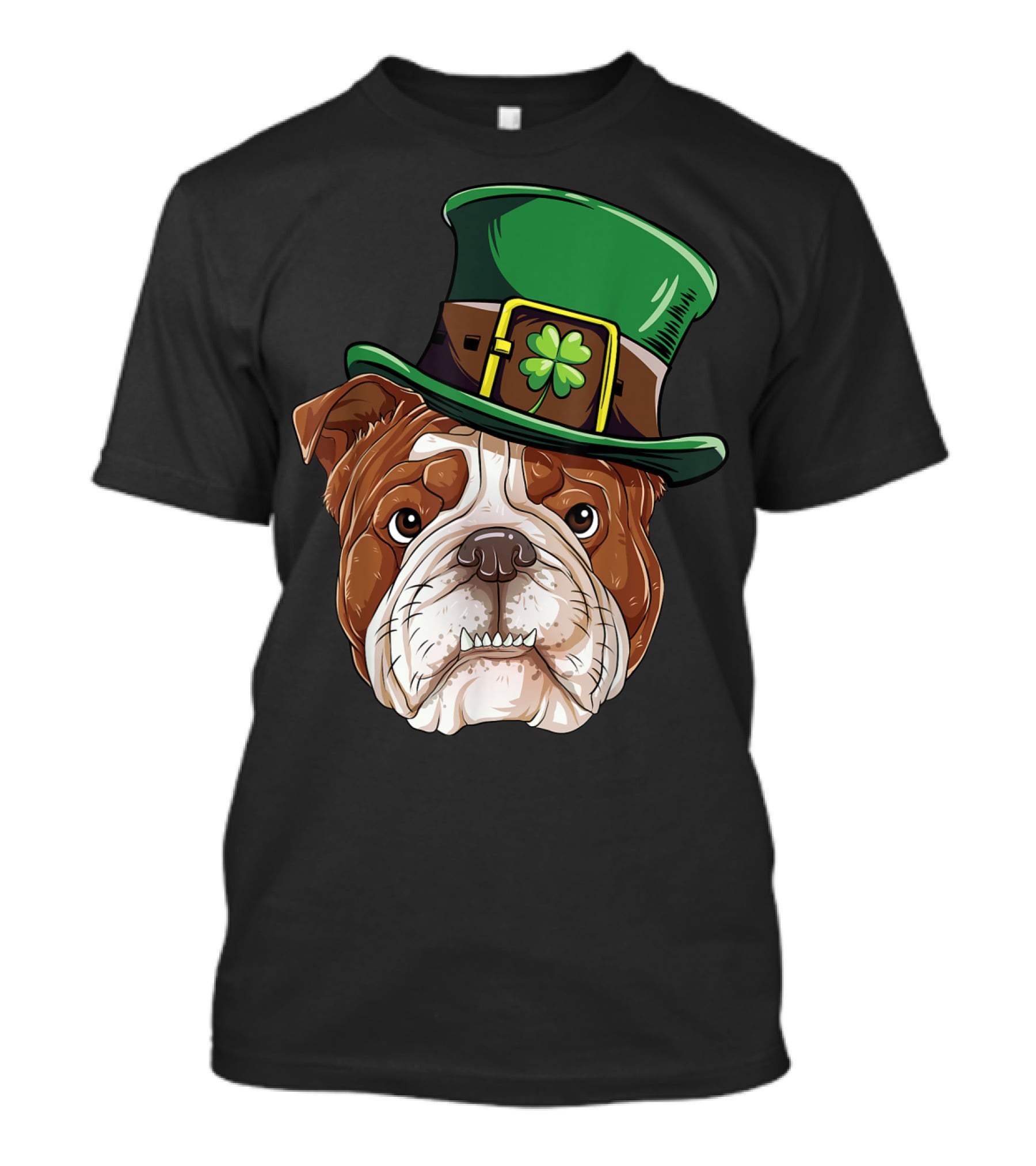 English Bulldog Wearing Leprechaun Hat St Patricks Day Dog T-Shirt