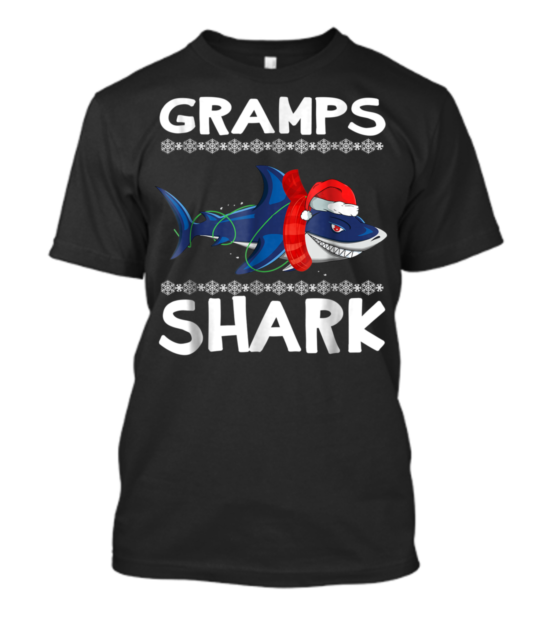 Gramps Shark Santa Hat Ugly Christmas Family T-Shirt